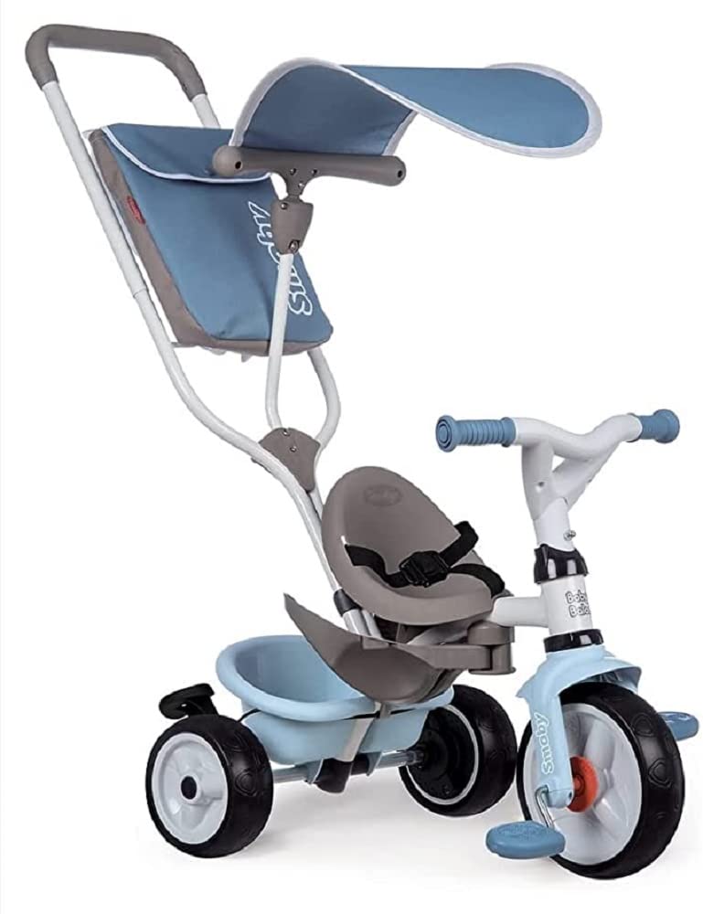 Smoby Baby Tricycle Ride-On Toy - Blue (741400) for Toddlers Outdoor Play & Learning Fun