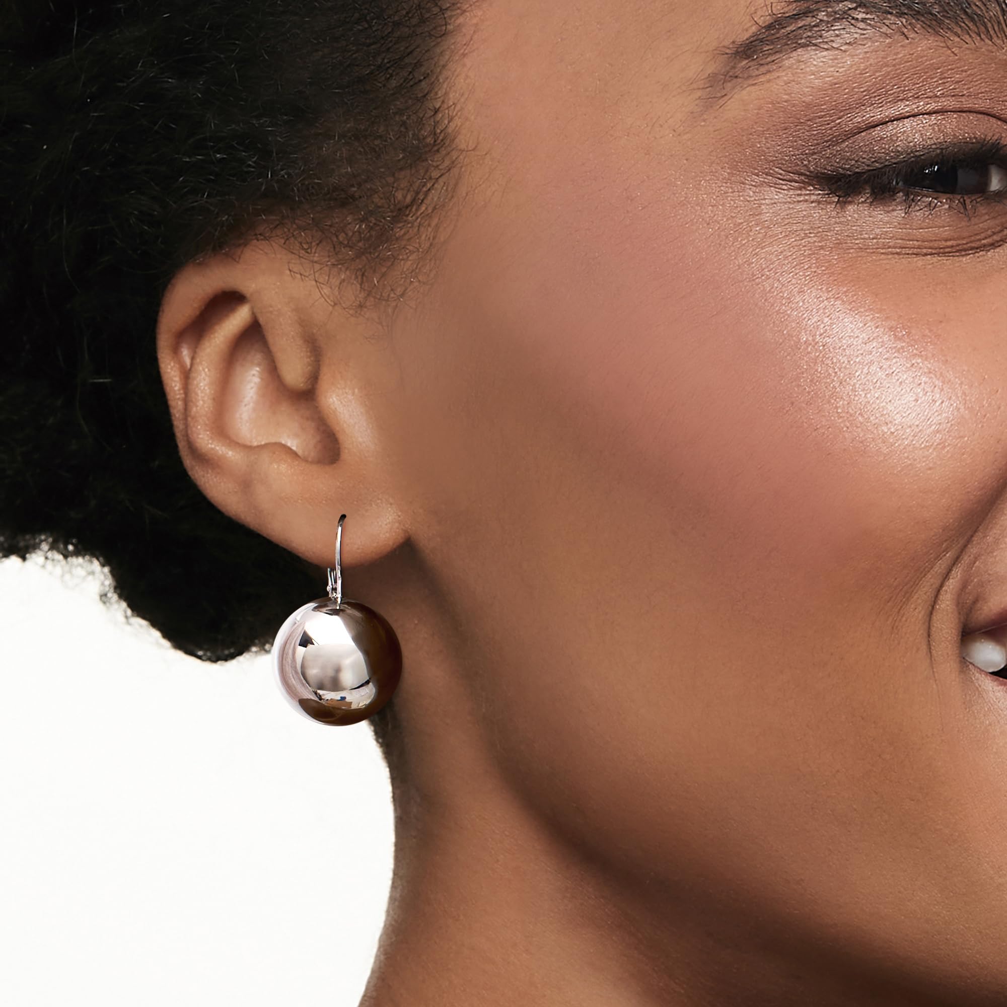 Ross-Simons Italian 18mm Sterling Silver Big Bead Drop Earrings for Women - Elegant Dangle Jewelry Gift for Brides, Parties & Special Occasions