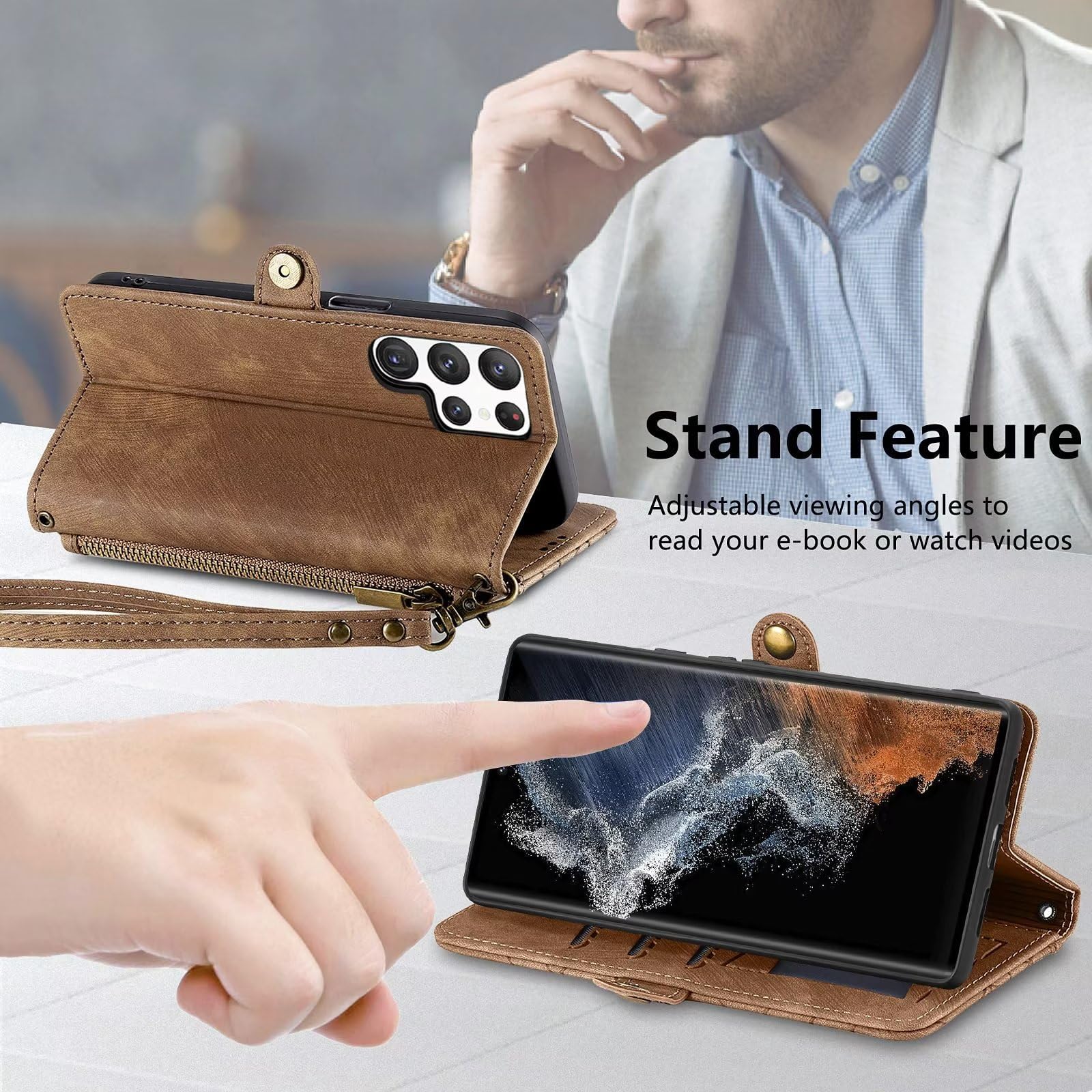 Magnetic PU Leather Wallet Case for Huawei P30 - Slim Flip Phone Cover with Card Slots & Secure Closure | Perfect for Business, Travel and Everyday Use