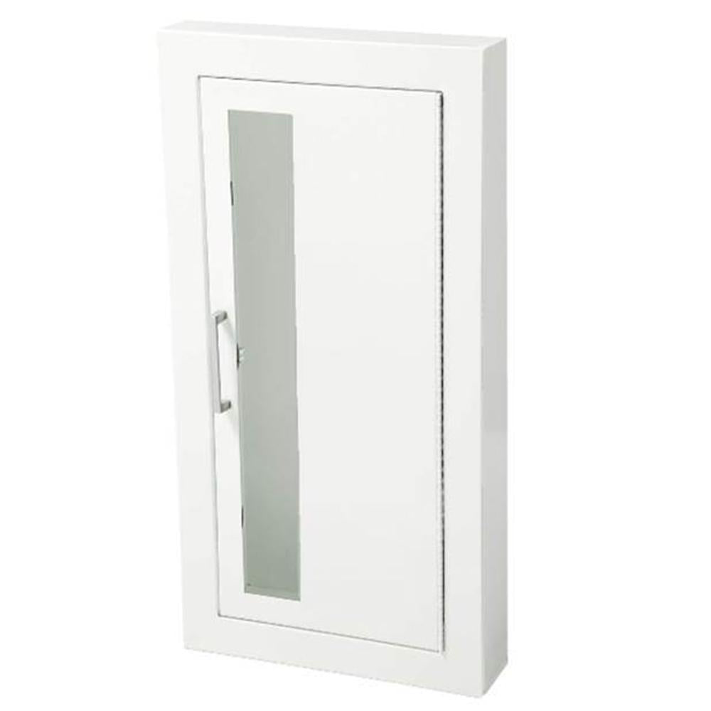 JL Industries 1816V10 Ambassador Fire Extinguisher Cabinet - Vertical Duo Panel with Pull Handle - Wall Mounted Safety Storage for Home, Office & Commercial Use