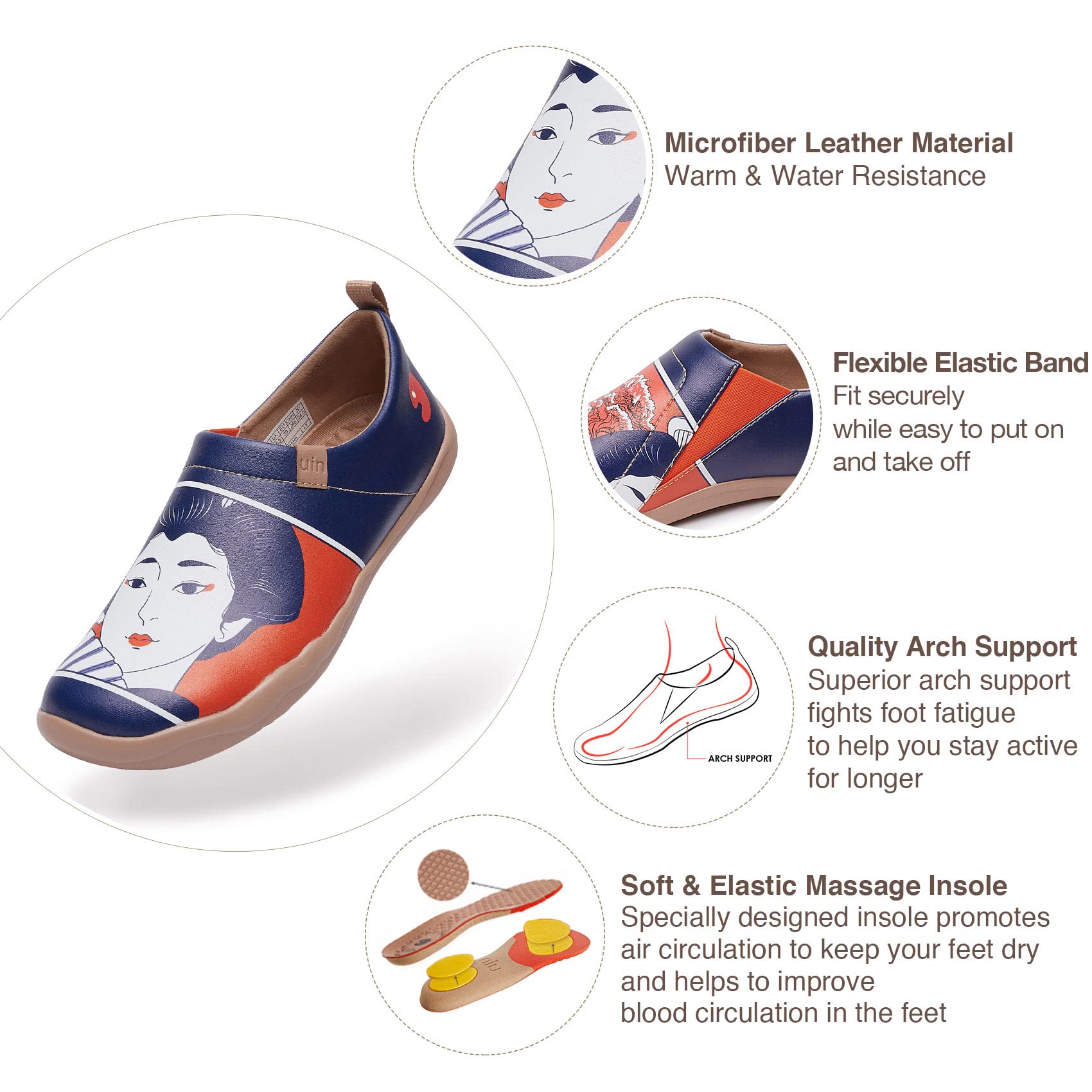 UIN Women's Slip-On Walking Shoes - Lightweight Travel Loafers with Microfiber Comfort for Casual Wear | Perfect for Travel, Work & Everyday Fashion Sneakers