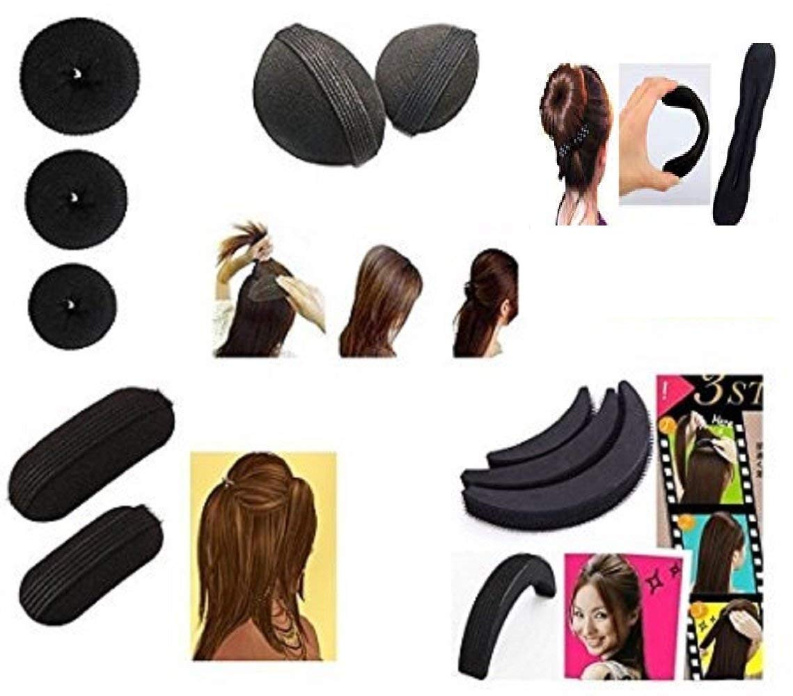 SIYAA 11-Piece Hair Styling Kit for Women & Girls - Black Hair Accessories Set with Comb, Clips & Tools | Perfect for Salon, Home & Travel Use