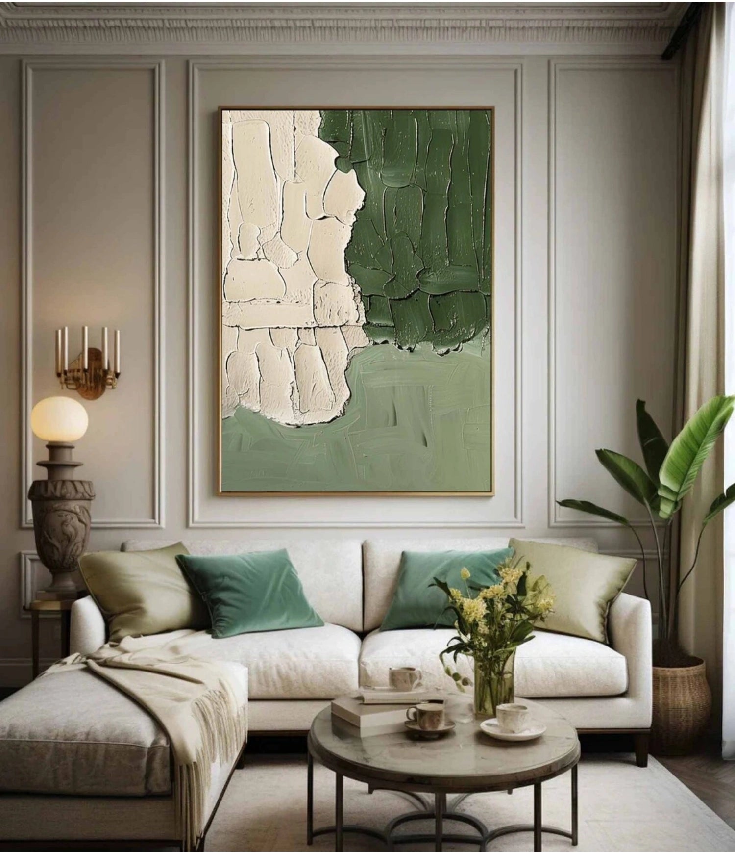 Blue & Green Abstract Wall Art Print #BG109 - Modern Canvas Painting for Living Room, Bedroom & Office Decor