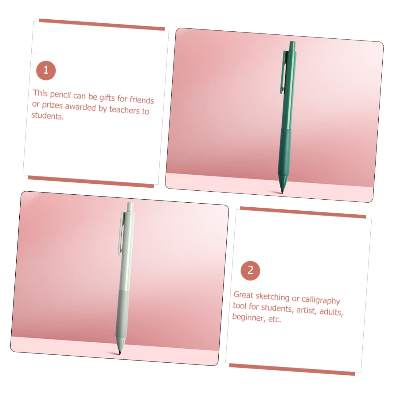 VILLCASE 6pcs Reusable Inkless Writing Pencils for Sketching, Drawing & Drafting - Perfect for Artists & Students