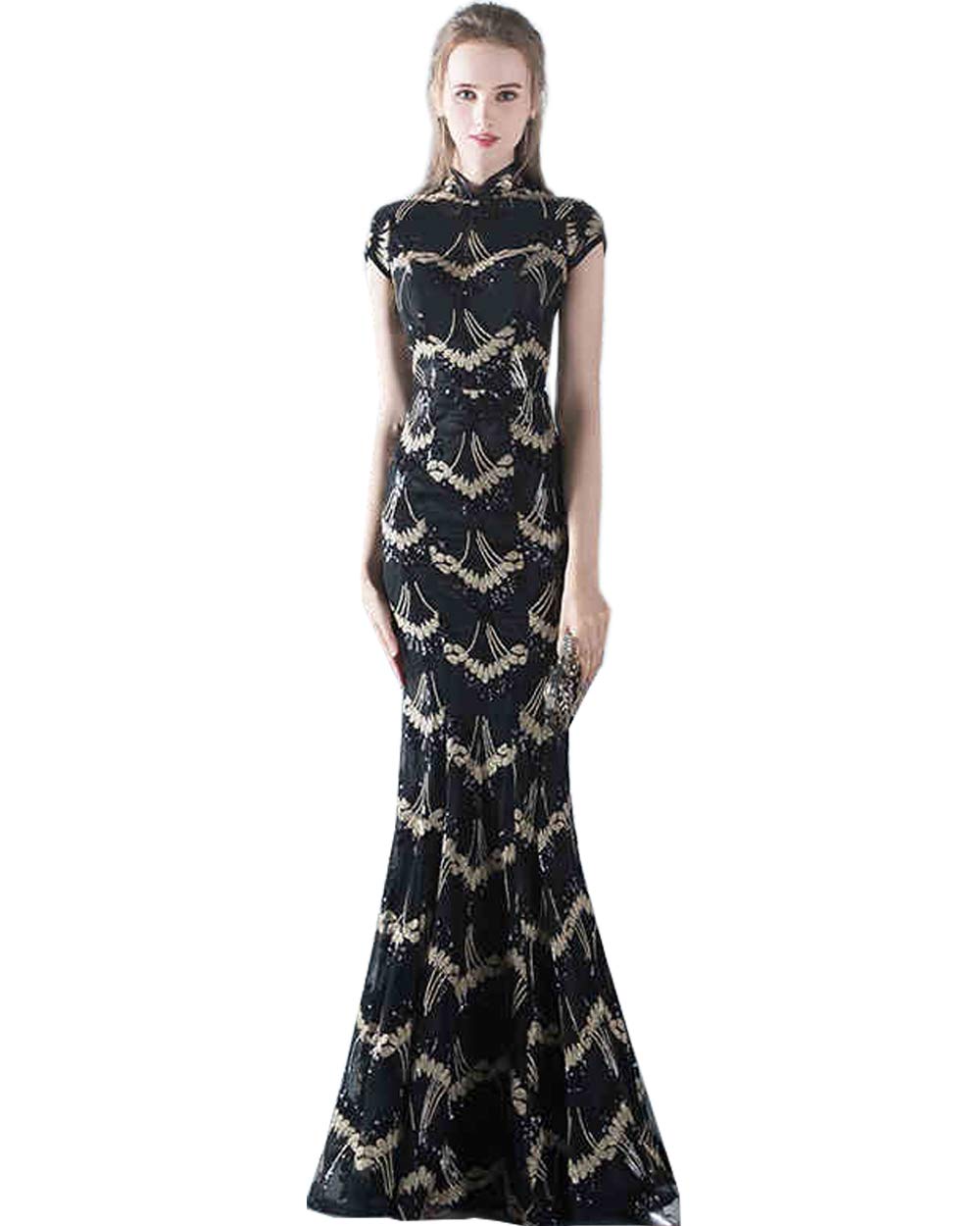 SOLOVEDRESS Women's Mermaid Evening Prom Dress - Elegant High Neck Wedding Party Gown for Bridesmaids & Formal Events | Perfect for Prom, Homecoming, Cocktail Parties & Special Occasions
