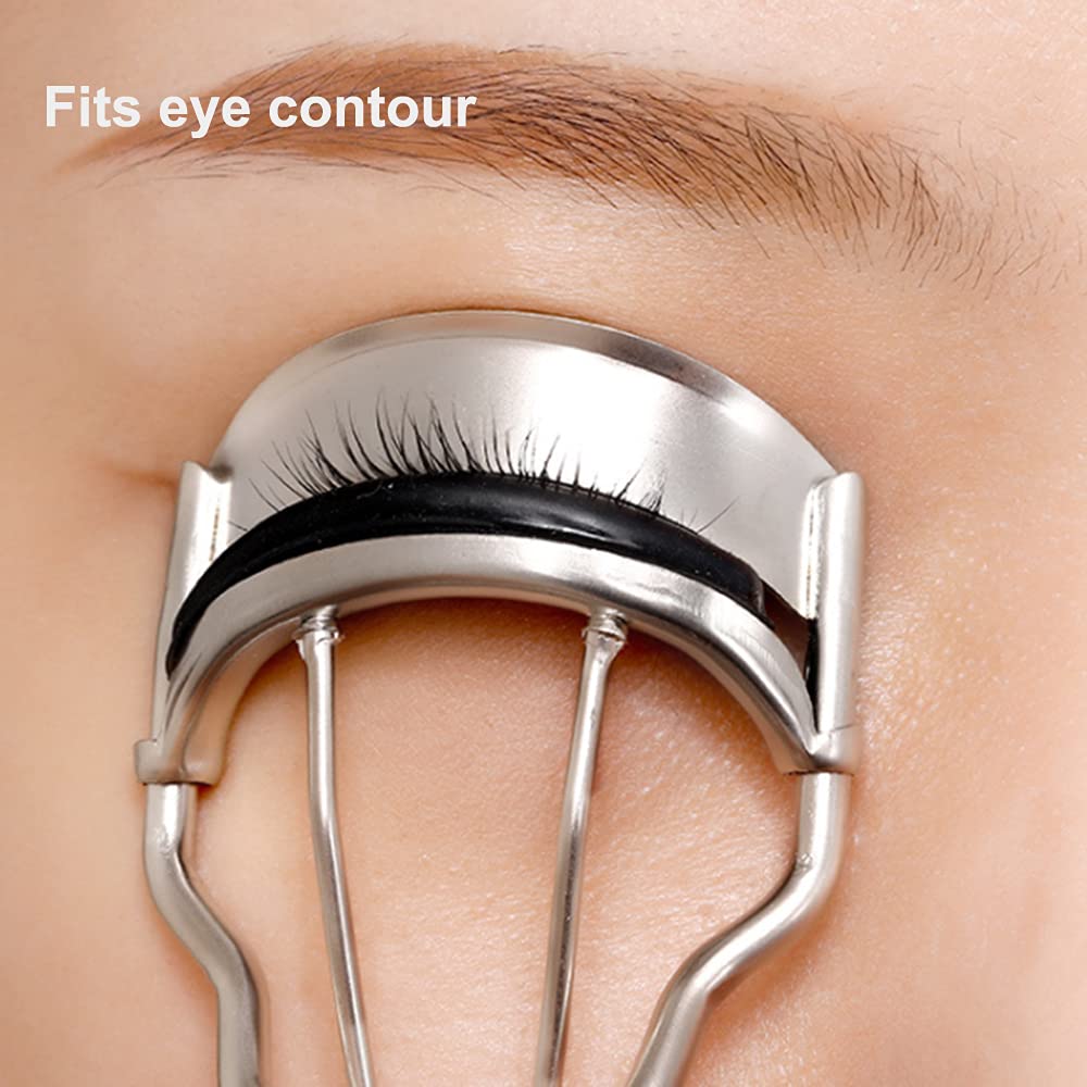 3Pcs Classic Silver Eyelash Curlers - Soft & Labor-Saving for Perfect Curls in 5 Seconds | Professional Makeup Tool for Daily Use, Bridal Makeup & Special Occasions
