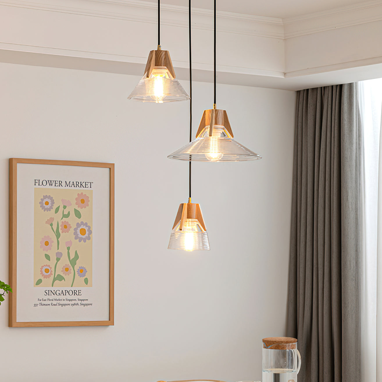 Modern Cone Island Pendant Light - Adjustable Hanging Chandelier for Kitchen Island, Dining Room & Bedroom Lighting - Industrial Farmhouse Decor
