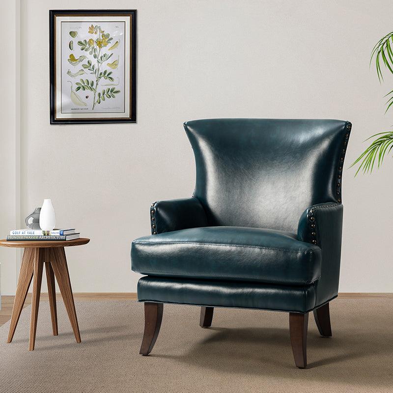 Brooklyn Vegan Leather Armchair - Modern Faux Leather Lounge Chair for Living Room, Office & Dorm - Comfortable Mid-Century Style Accent Chair