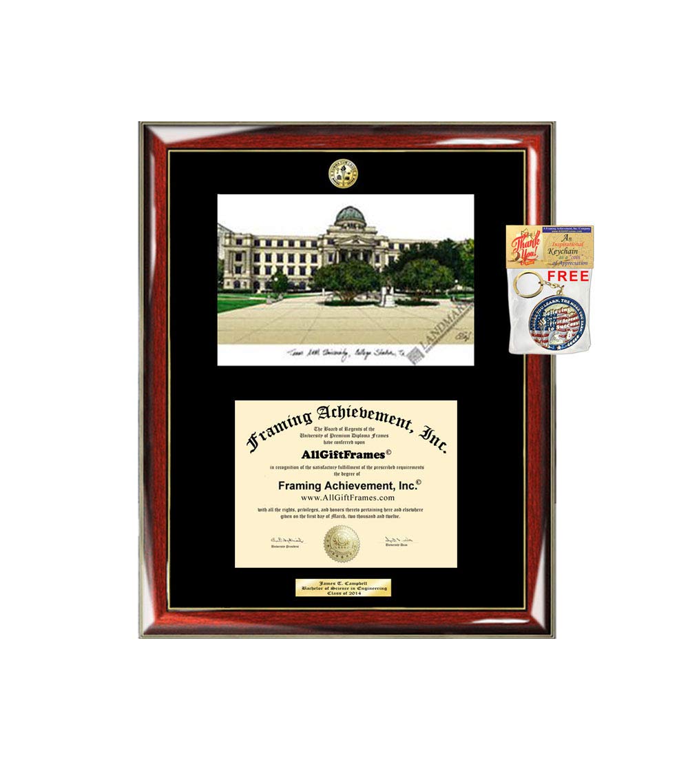 Texas A&M University Diploma Frame with School Lithograph & Major Logo - Graduation Degree Display Plaque for College Station - Certificate Gift in Black Matted Frame - Perfect for Graduation Gifts, Office Decor & Alumni Pride