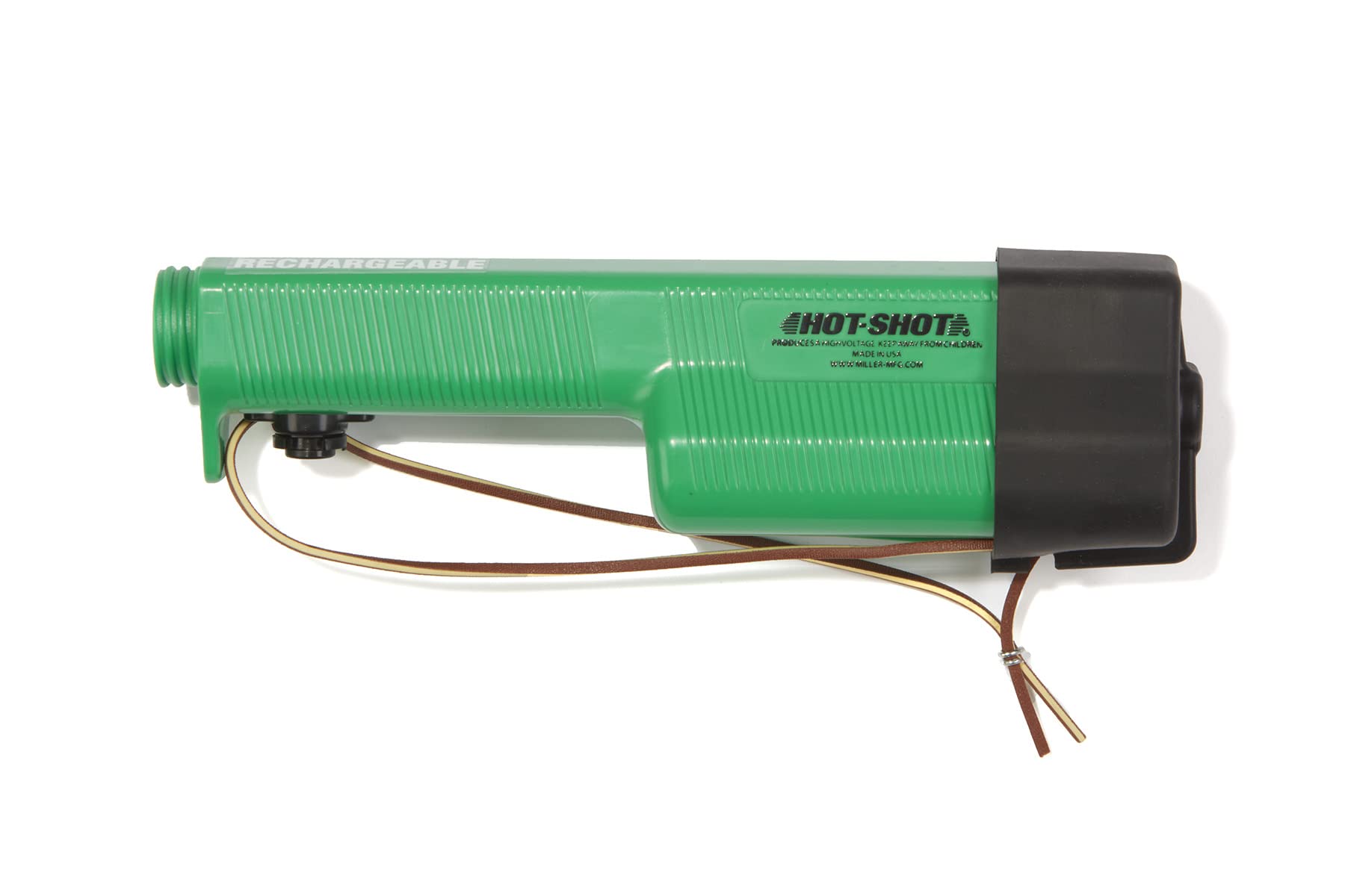 Hot-Shot® HS2000 Rechargeable Electric Cattle Prod Handle - USB Charger Included | Green Livestock Prod for Cattle, Horses & Farm Animals | Perfect for Training, Herding & Veterinary Use