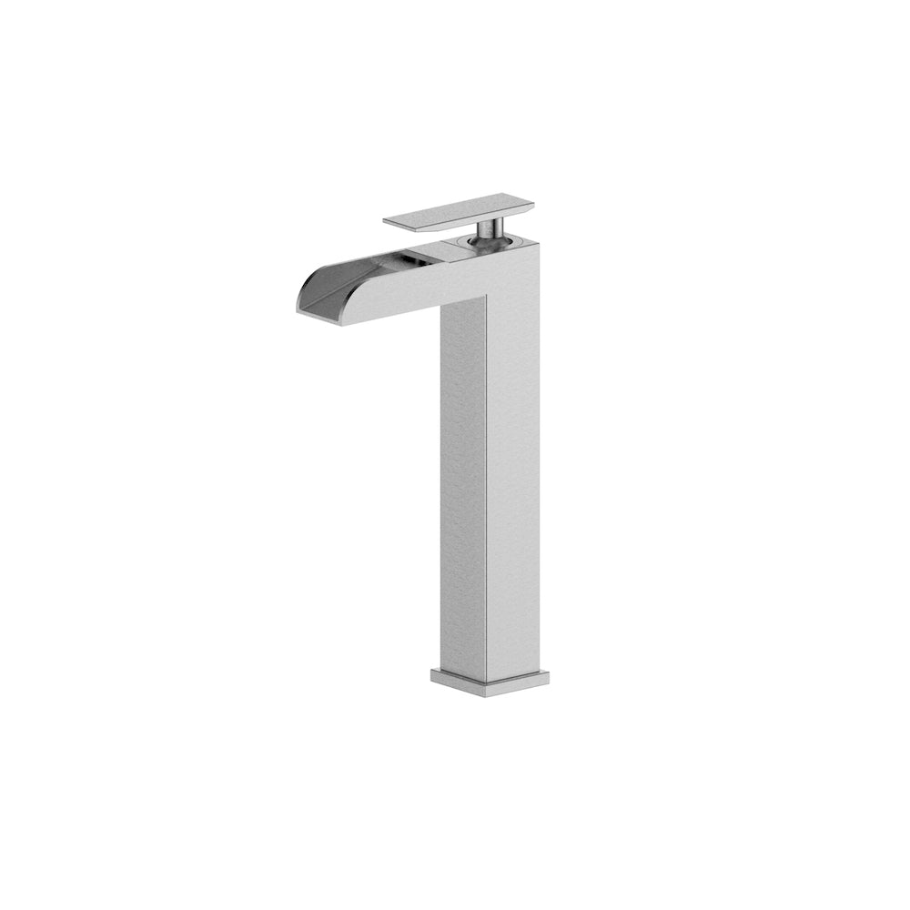 ZLINE Eagle Falls Waterfall Vessel Sink Single Handle Bathroom Faucet in Brushed Nickel - Modern Bathroom Vanity Sink Faucet for Powder Room, Guest Bath & Master Bath Decor