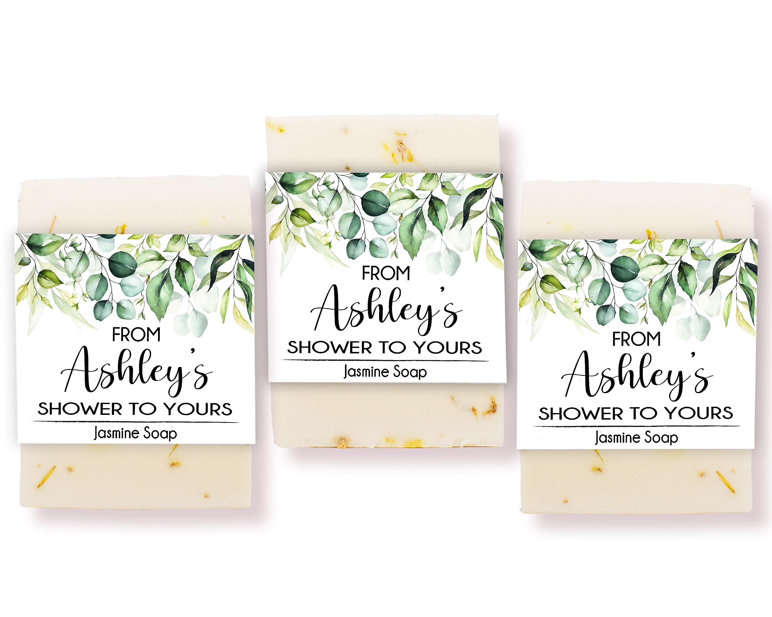 Natural Greenery Shower Soap Favors - Customizable Colors & Quantities | Mini Handmade Soap for Baby Showers, Bridal Parties & Wedding Favors | Perfect for Eco-Friendly Gifts & Special Occasions