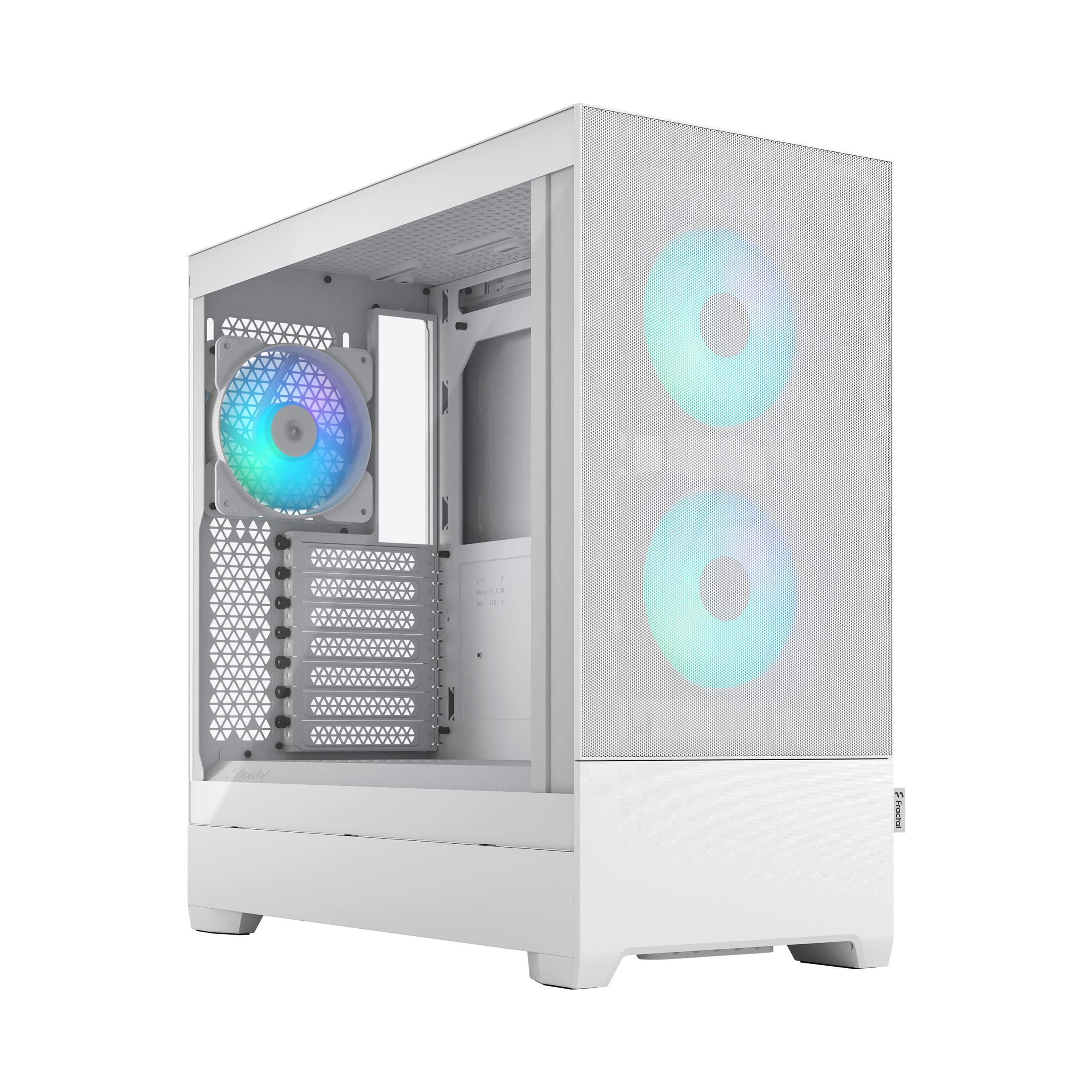 Fractal Design Pop Air RGB White Mid Tower PC Case - Tempered Glass Side Panel, Clear Tint, High Airflow - Perfect for Gaming Rigs & Workstation Builds