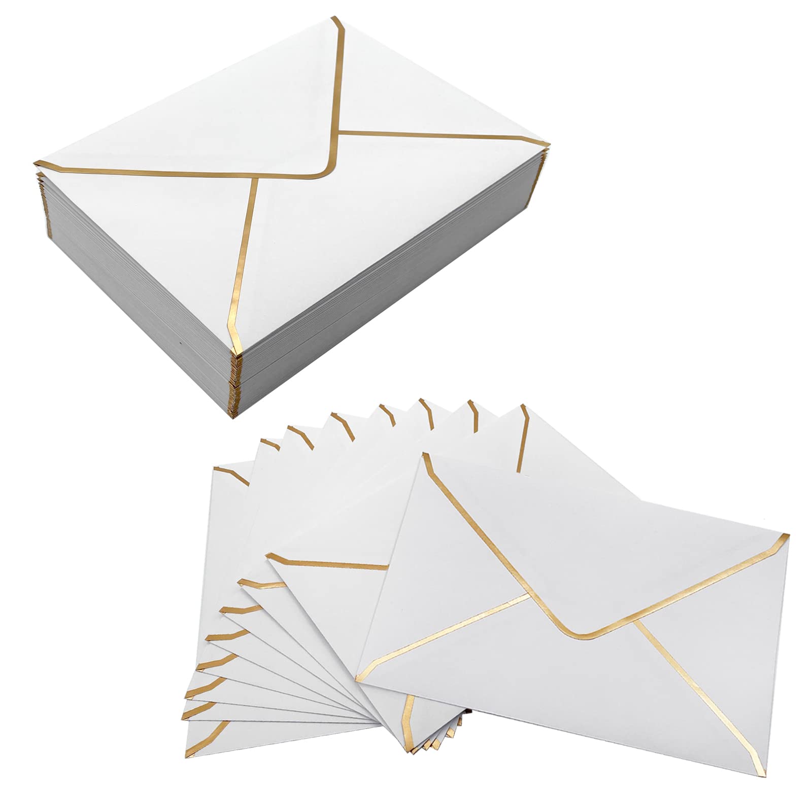 50 PCS 5x7 A7 Luxury Invitation Envelopes - Premium White Mailing Envelopes for Wedding, Graduation Cards - Perfect for Formal Events, Party Invitations & Special Occasions