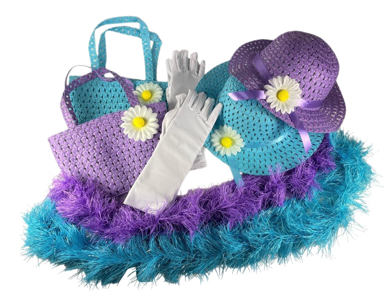 Girls Tea Party Dress Up Set - Hats, Purses, Boas, Gloves & Necklaces for Pretend Play & Costume Party | Morgan