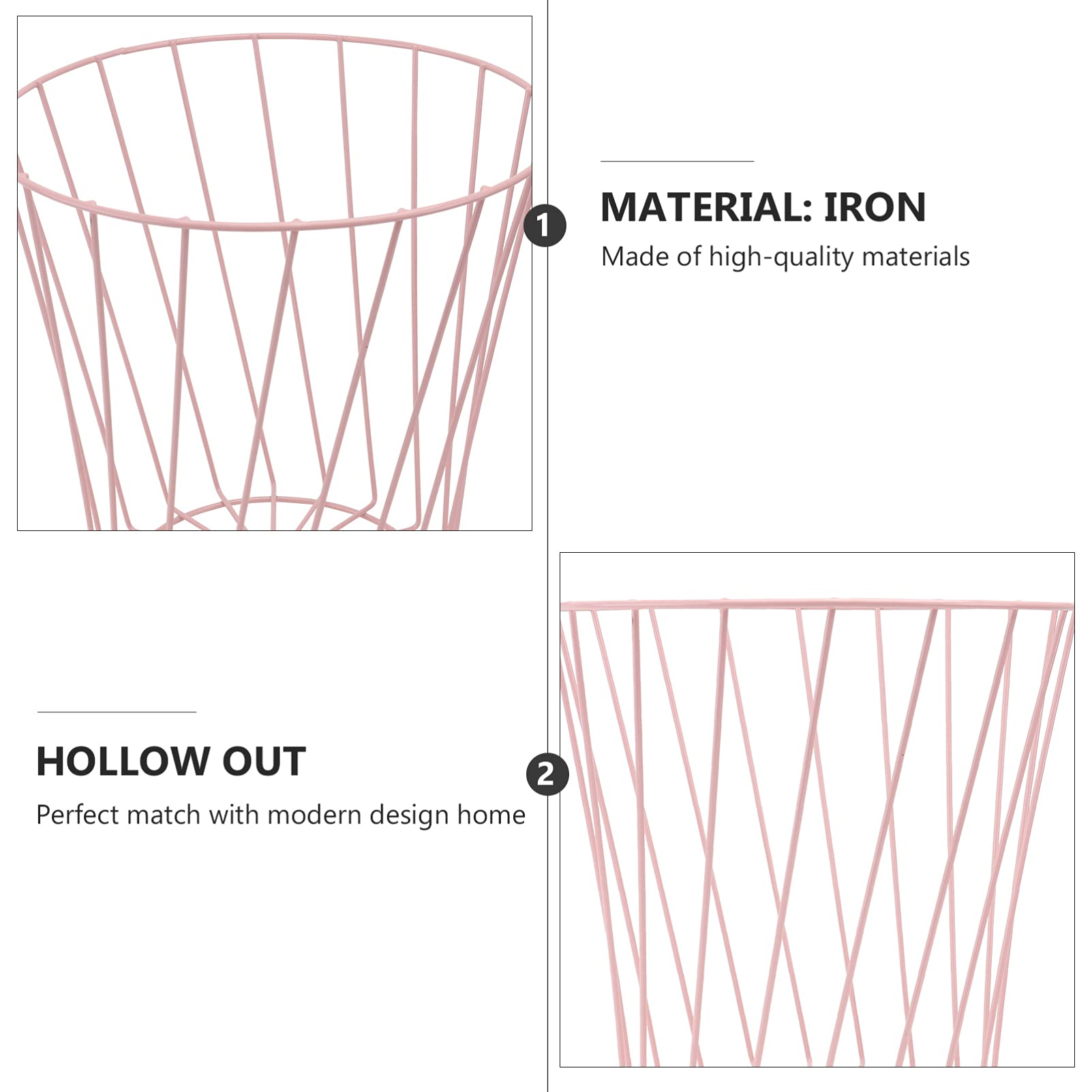 **Cabilock 1-Piece Metal Umbrella Bucket Trash Can – Farmhouse Kitchen & Entryway Organizer with Wet & Dry Separation – Pink Rubbish Bin for Office, Home, and Outdoor Use**    *(Use Case: Perfect for kitchens, entryways, offices, and outdoor spaces to keep umbrellas, trash, and wet items neatly separated.)*