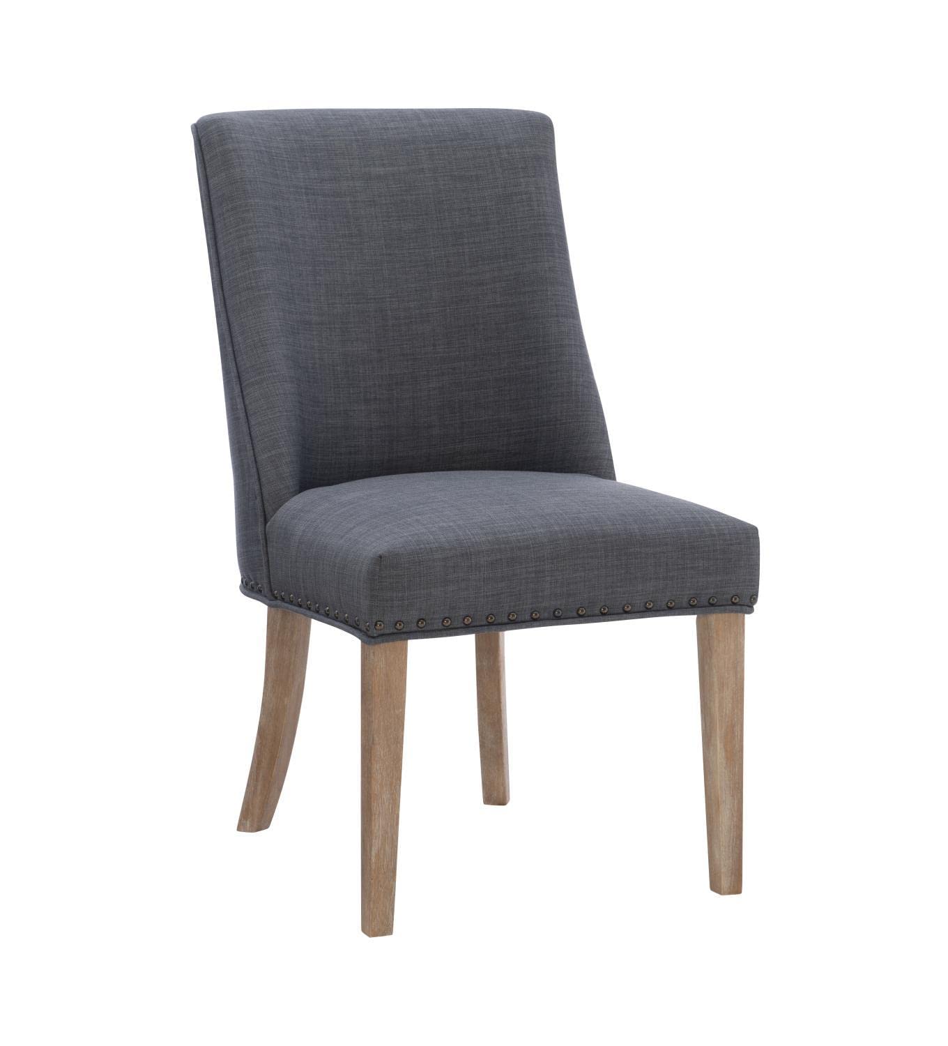 Adler Modern Dining Chairs Set of 2 - Natural Grey Upholstered Side Chairs for Kitchen, Dining Room & Office - Comfortable & Stylish Seating Solution