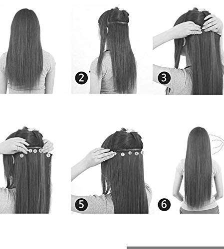 Chanderkash® 24-Inch Straight Clip-In Hair Extensions for Women & Girls - 5 Clips, Natural Black | Perfect for Daily Wear, Parties & Cosplay