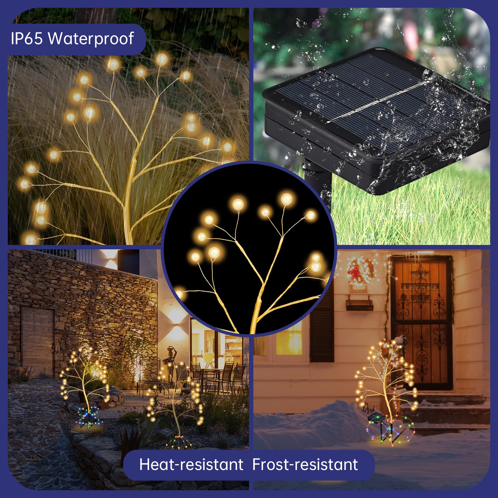 Upgraded Solar Garden Lights Outdoor Waterproof - Solar Powered Pathway Lights for Yard, Patio, Lawn & Garden Decor | Perfect for Landscape Lighting, Walkway Illumination & Backyard Ambience