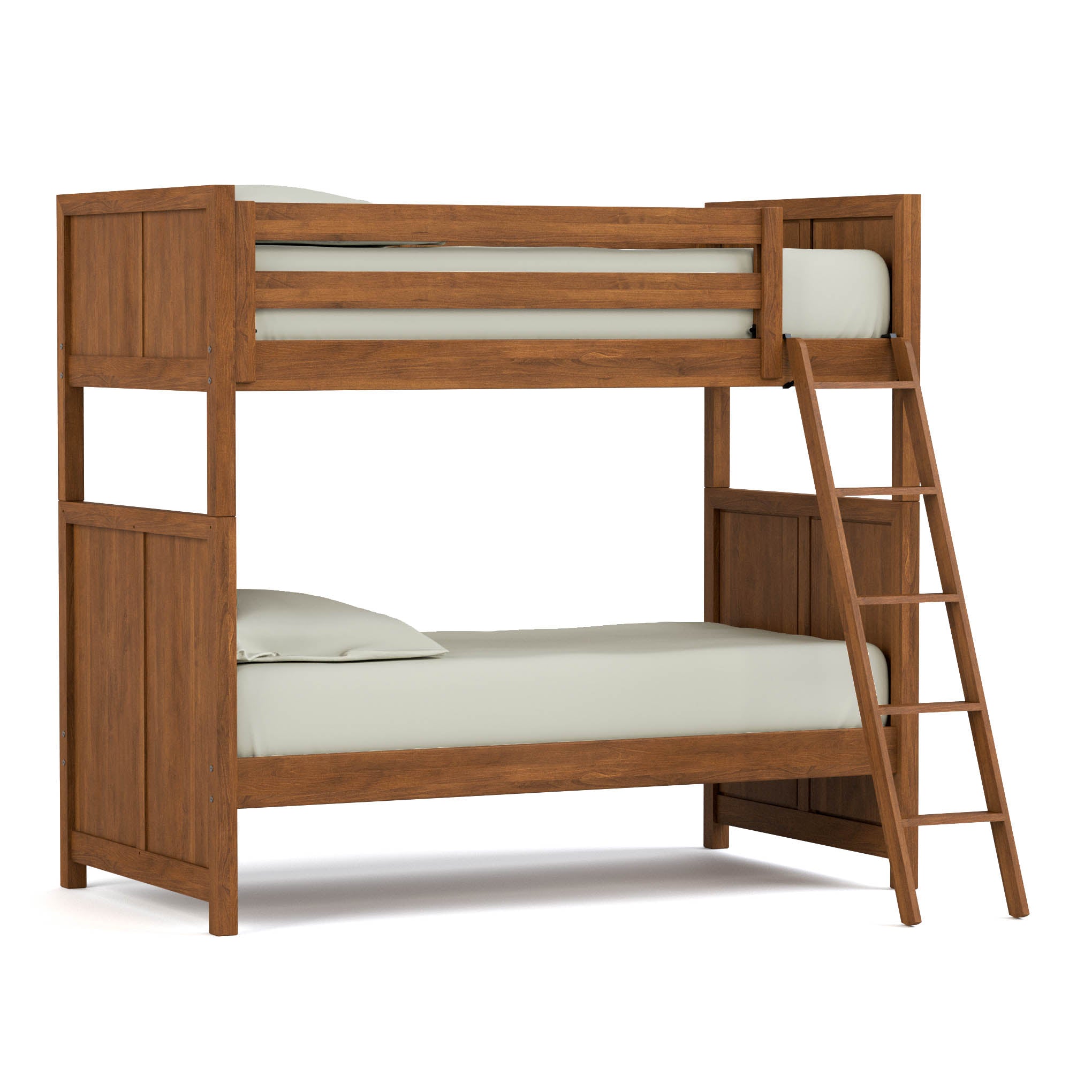 Dwyer Twin Over Twin Bunk Bed Set with Ladder & Guardrail - Sturdy Wooden Bunk Beds for Kids, Teens & Adults - Perfect for Small Bedrooms, Dorms & Guest Rooms