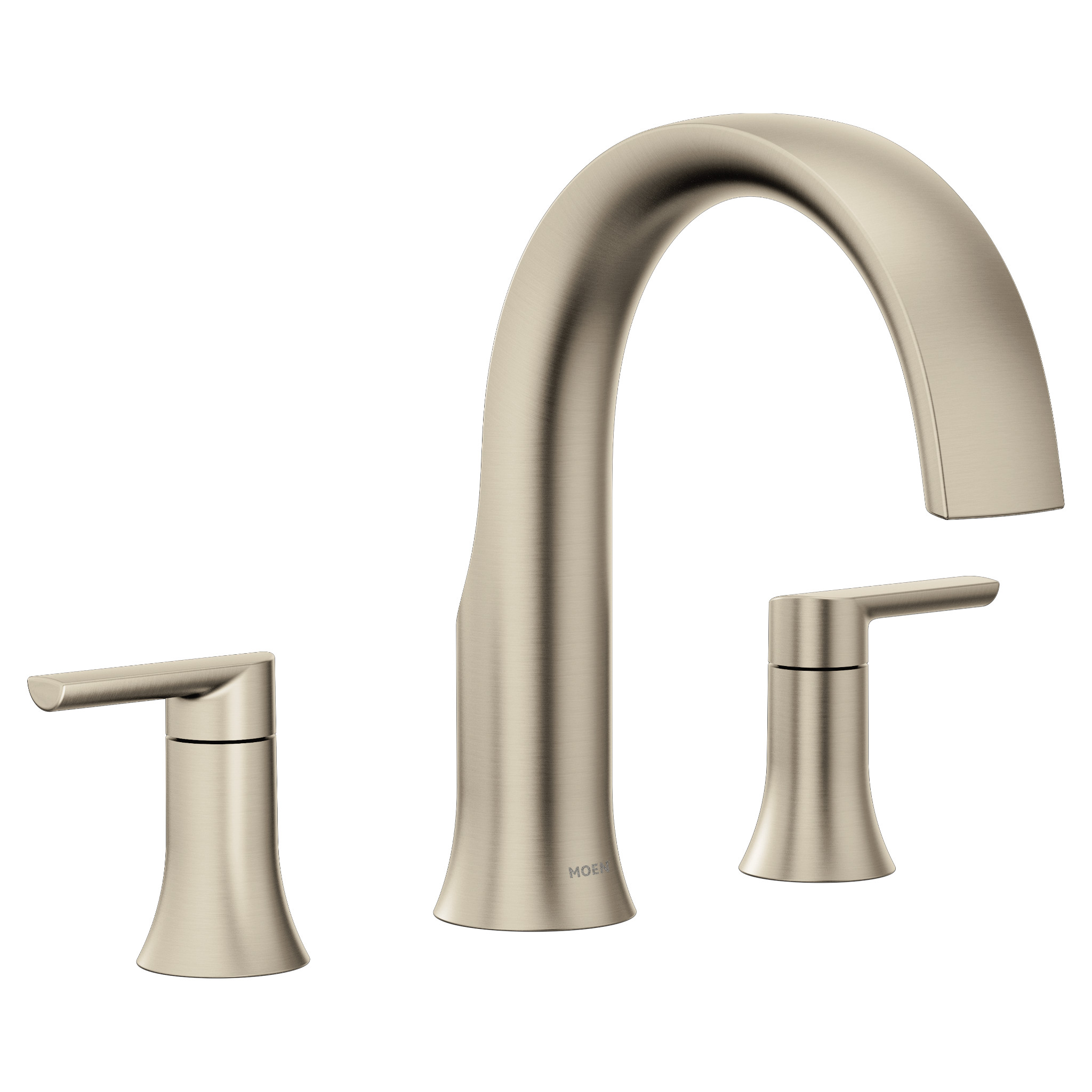 Doux Chrome Two-Handle Non-Diverter Roman Tub Factet - Luxury Bathroom Faucet for Freestanding Tubs & Whirlpool Baths
