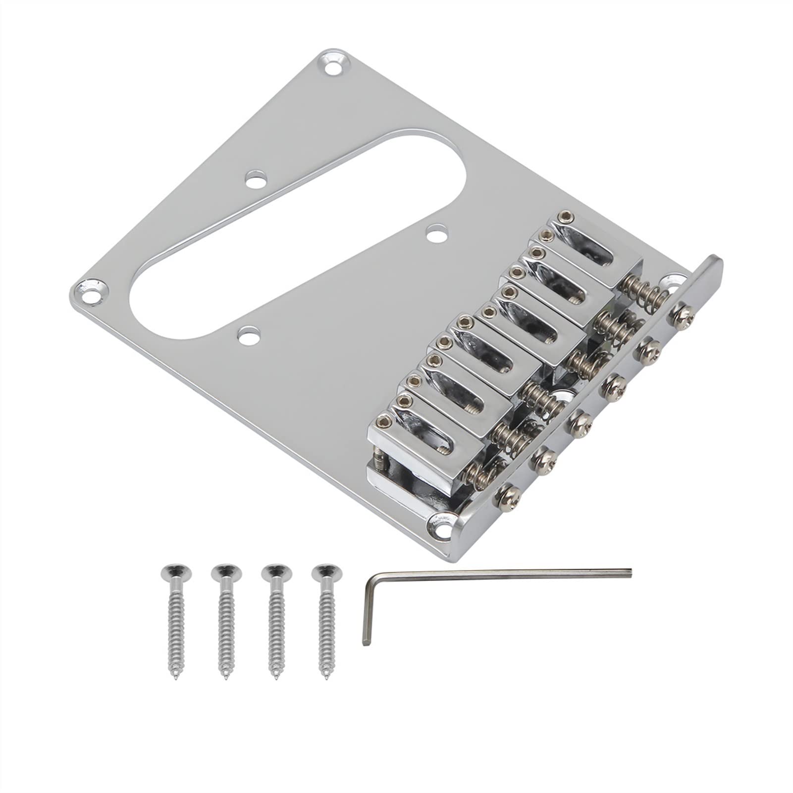 Premium Zinc Alloy 6-Saddle Electric Guitar Bridge - Silver Finish | Replacement Part for Enhanced Tone & Sustain | Perfect for Fender Stratocaster & Telecaster Upgrades