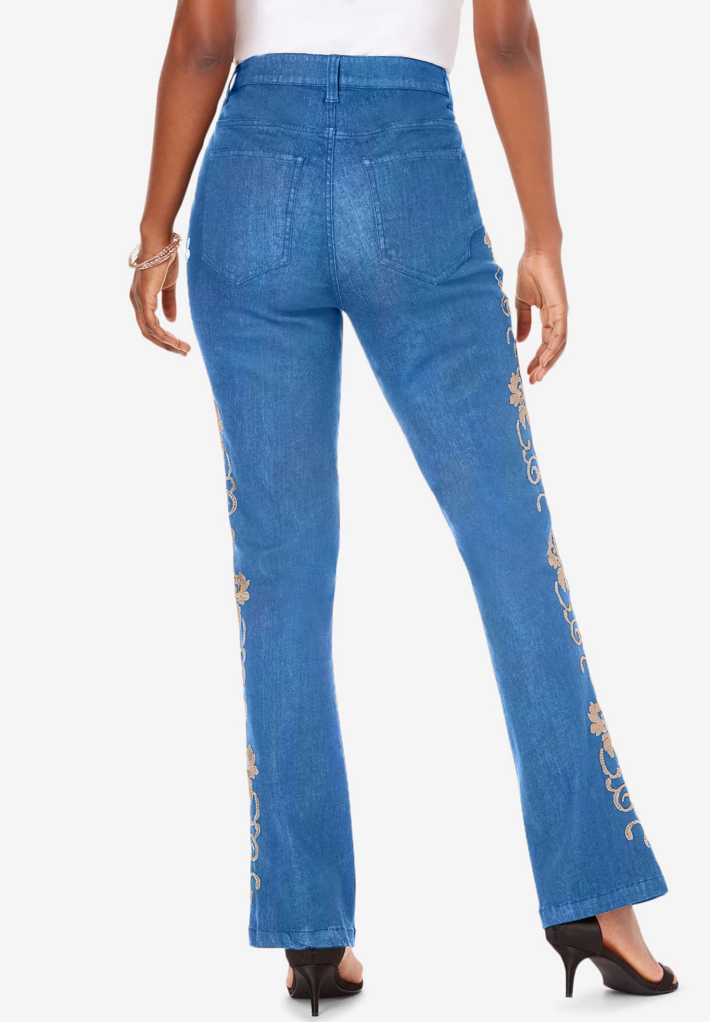 Roaman's Women's Plus Size Whitney Jean with Invisible Stretch - Comfortable Stretchy Denim Pants for Curvy Women | Perfect for Work, Casual Outfits & Everyday Wear