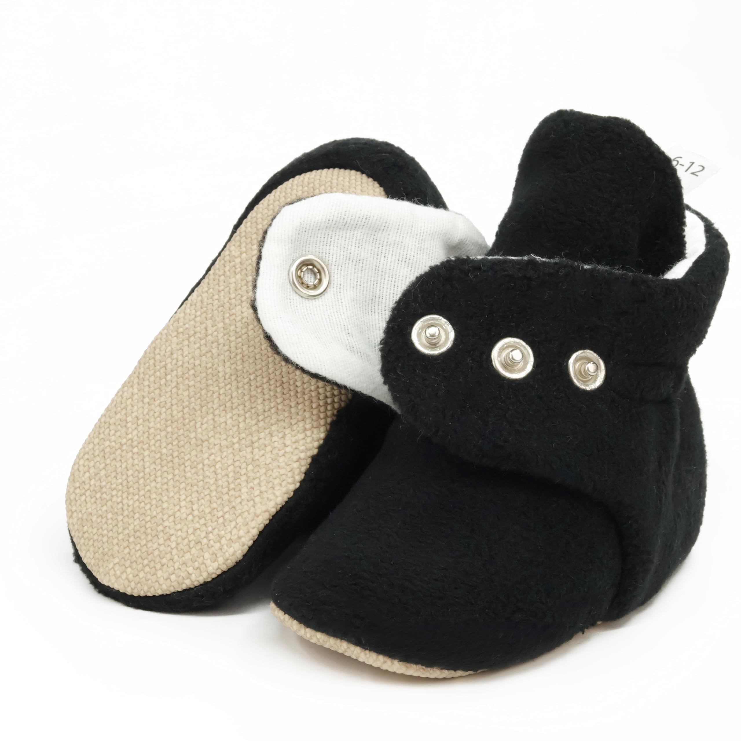 Ella Bonna Fleece Baby Booties - Warm Organic Infant Socks for Newborns & Toddlers - Soft Winter Footwear for Indoor & Outdoor Use
