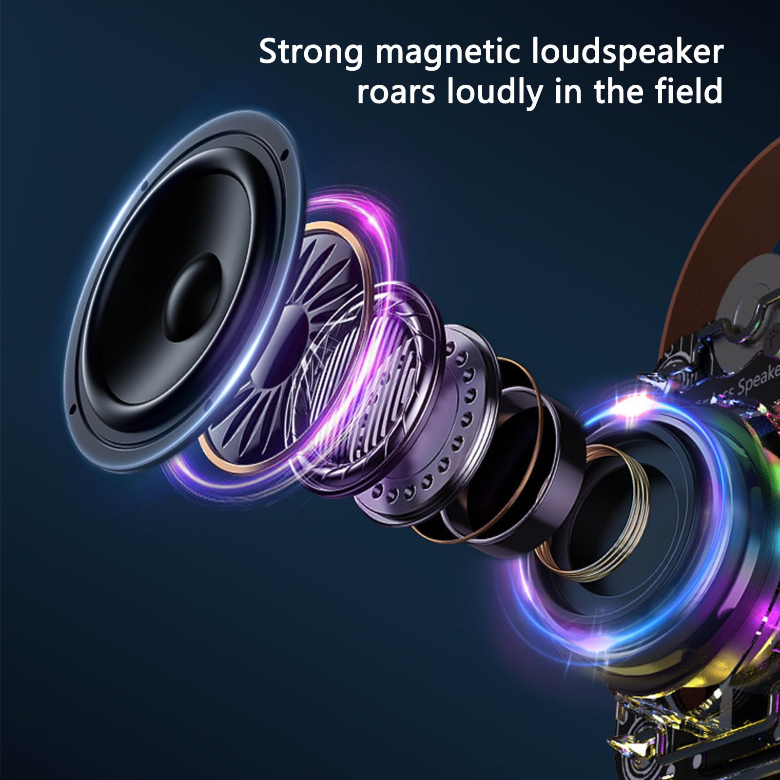 Cyberpunk Wireless Bluetooth Speaker - Portable Stereo with Deep Bass, Handheld Design for Indoor & Outdoor Use | Perfect for Parties, Travel, and Home Entertainment (Black)
