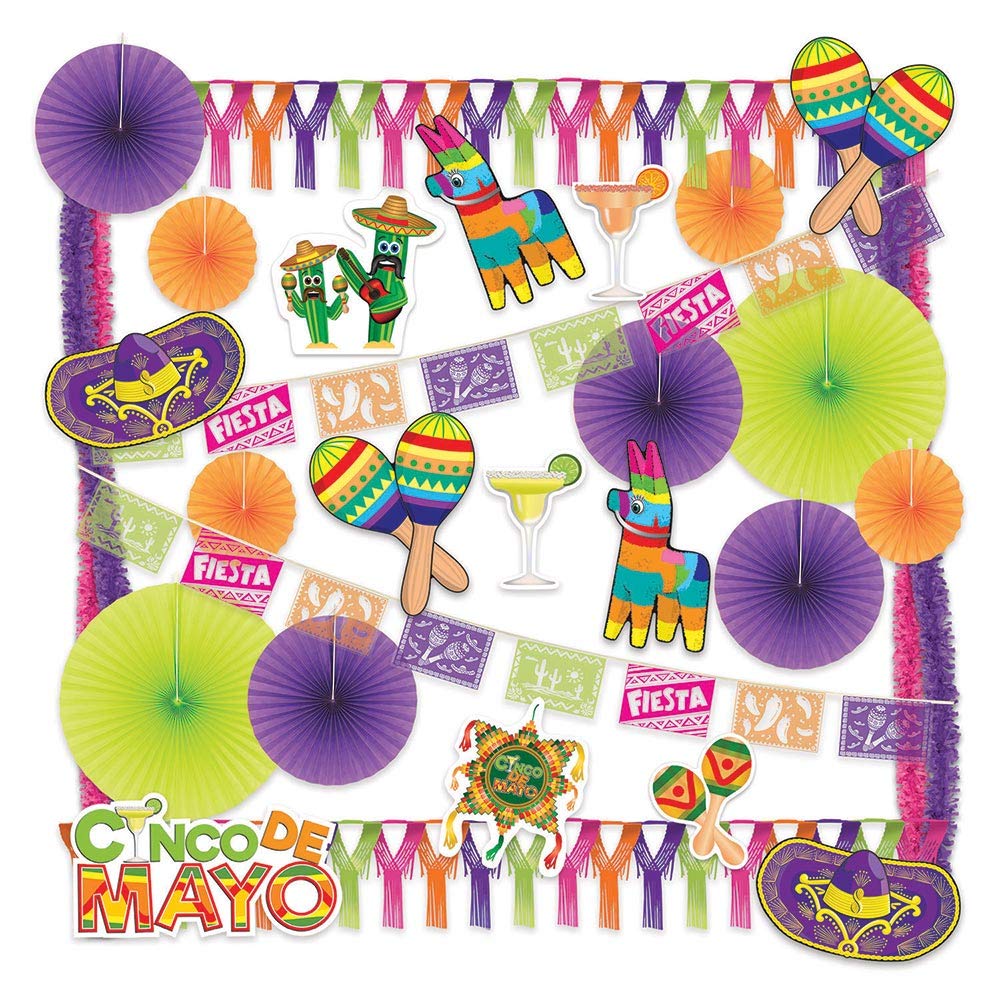 28-Piece Cinco de Mayo Party Decorations Kit - Mexican Fiesta Supplies for Cinco de Mayo Celebrations, Themed Parties & Home Decor