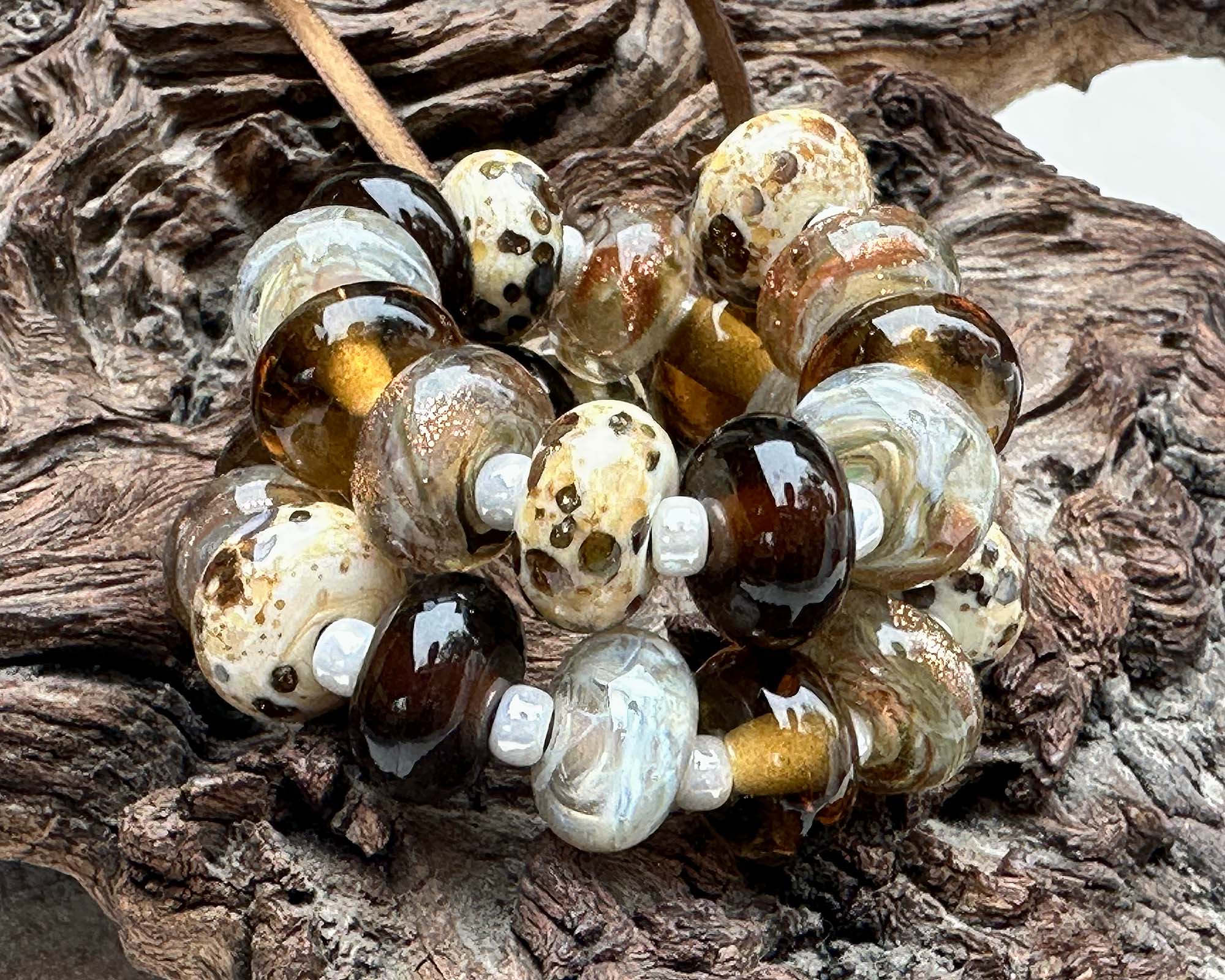 21PCS Brown Cocoa Sparkle Lampwork Glass Beads for Jewelry Making - DIY Bracelets, Necklaces, Earrings - Perfect for Crafting, Gifts & Home Decor