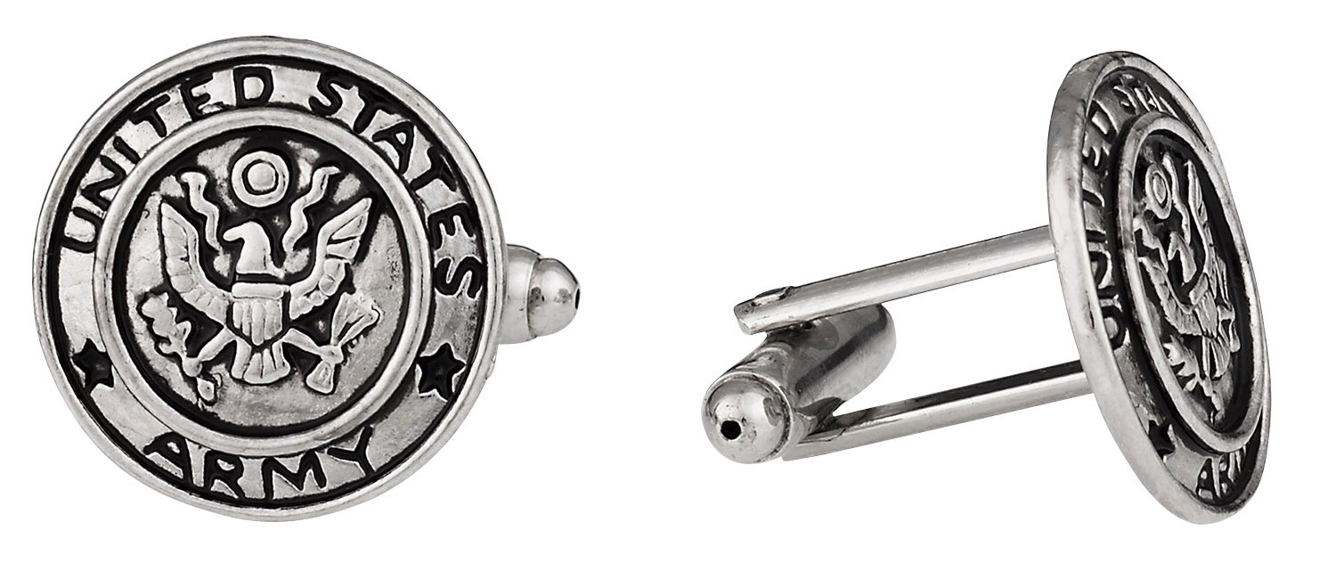 Premium USA Military Cufflinks for Veterans - Patriotic Dress Accessories with Elegant Travel Gift Box - Perfect for Army Navy Air Force Uniforms, Formal Events & Retirement Gifts