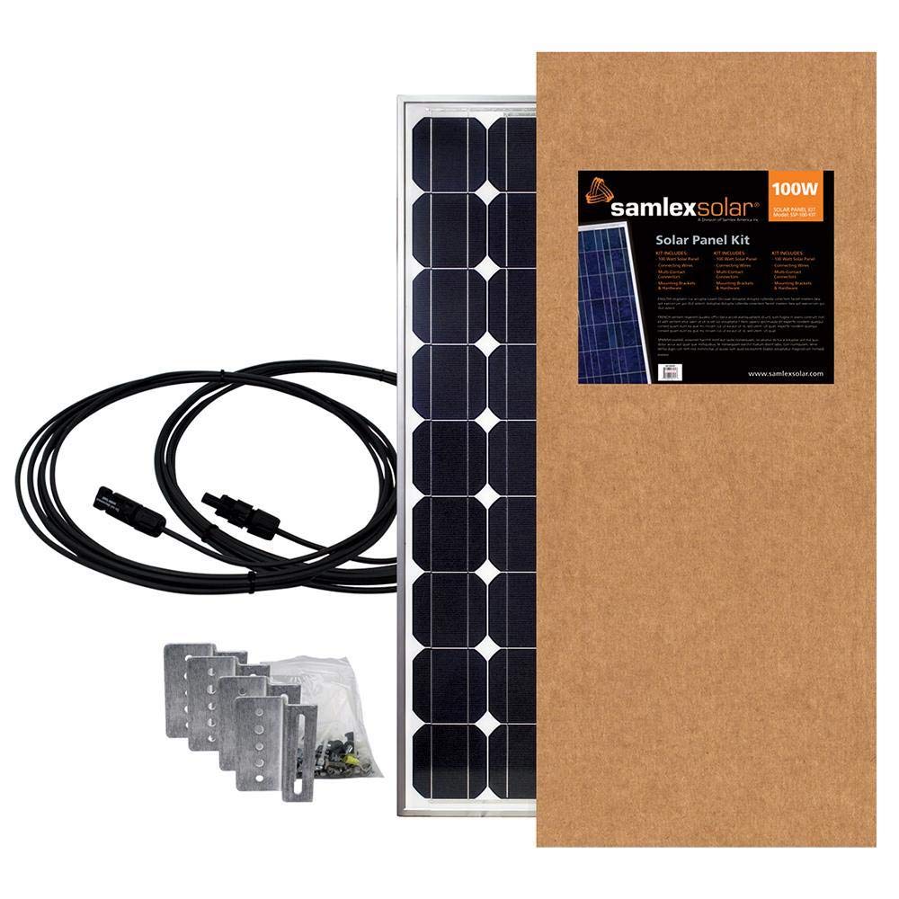 Samlex America SSP-100-KIT 100W Solar Panel Kit with Charge Controller - Portable Solar Power System for RV, Camping, Boating & Off-Grid Living