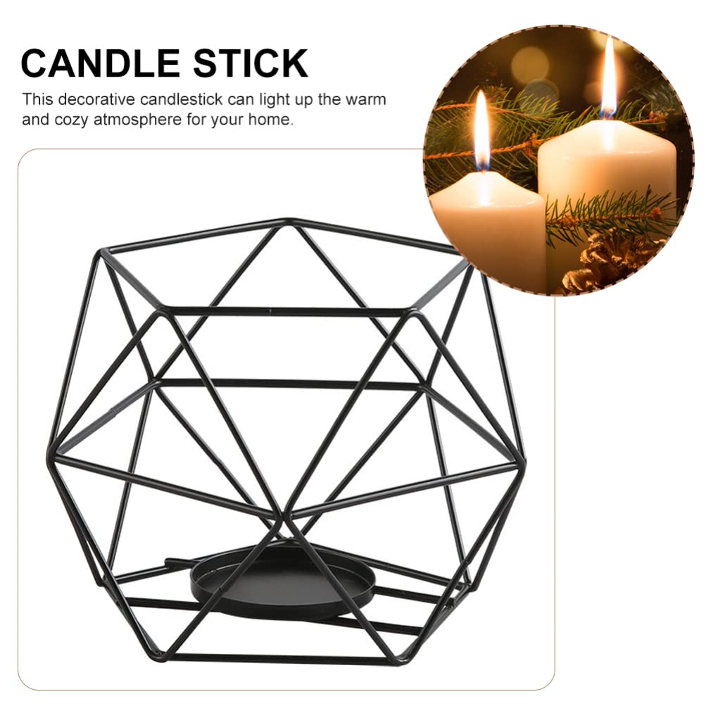 Metal Wire Geometric Candle Holder - Elegant Iron Tealight Stand for Home Decor, Wedding Centerpiece & Party Table Decorations | Indoor/Outdoor Use for Dining Tables, Events & Romantic Ambiance