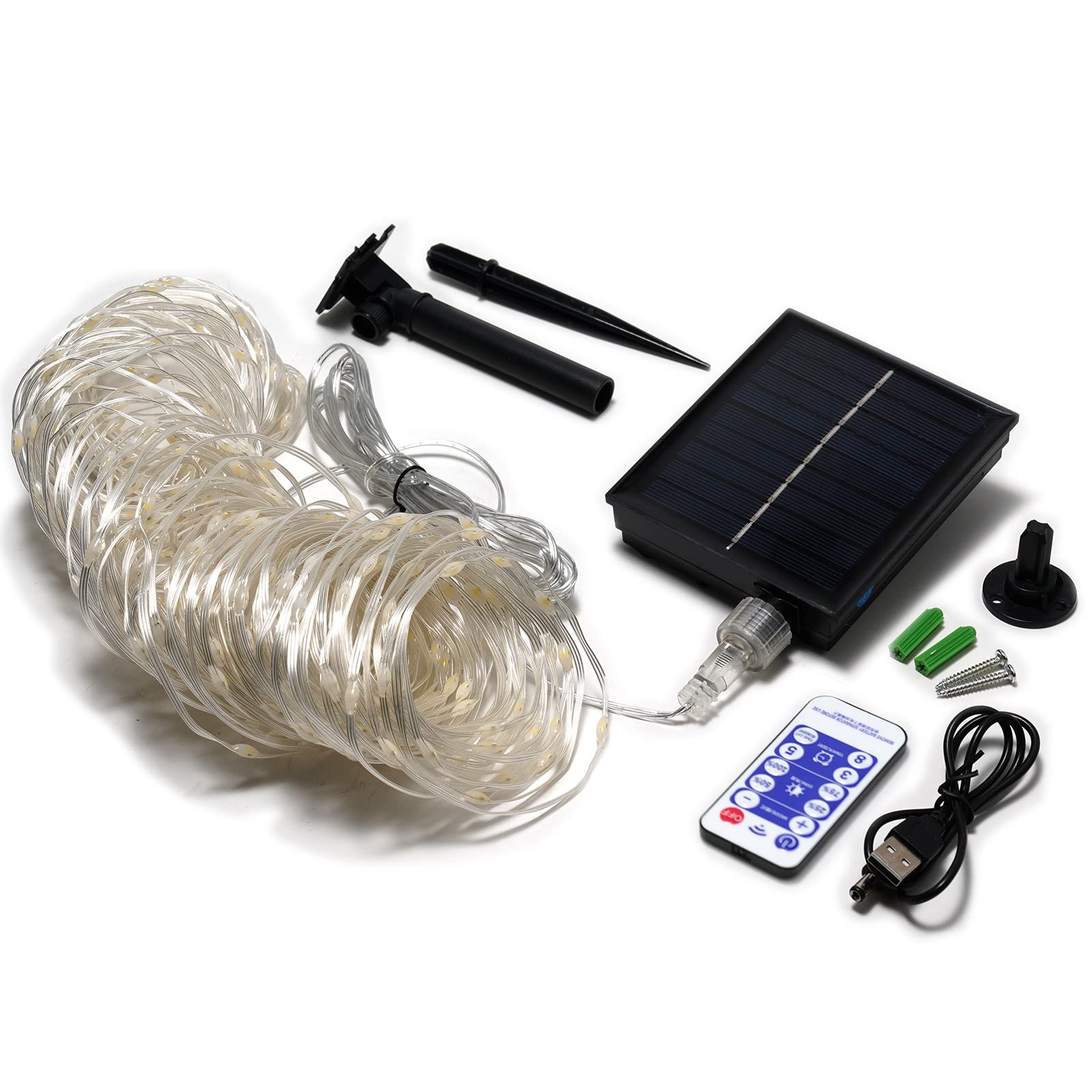 350 LED Solar String Lights Outdoor 115FT - Waterproof 8 Modes with Dimmer & Timer - Warm White Patio Lights for Garden, Yard, Gazebo, Lawn - Perfect for Backyard Parties, Weddings & Outdoor Decor