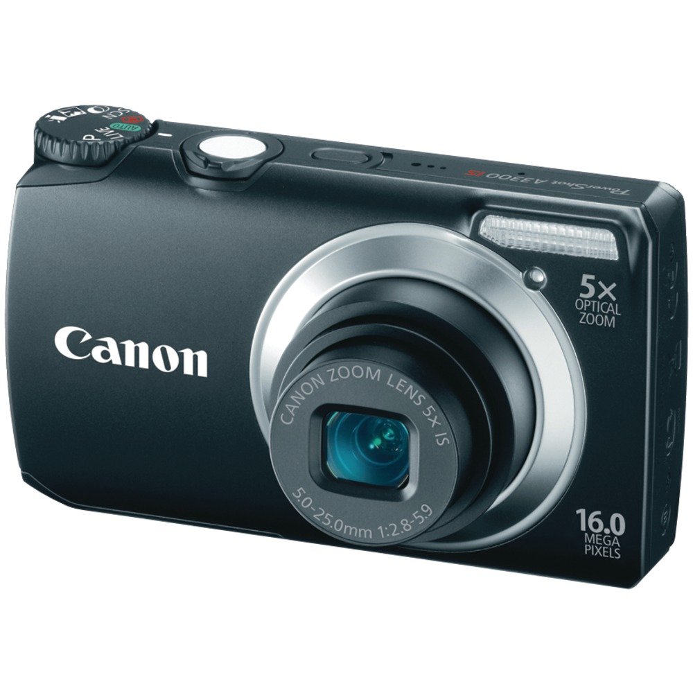 Canon Powershot A3300 16MP Digital Camera with 5x Optical Zoom - Black (Discontinued Model) | Perfect for Travel Photography, Family Events & Everyday Use