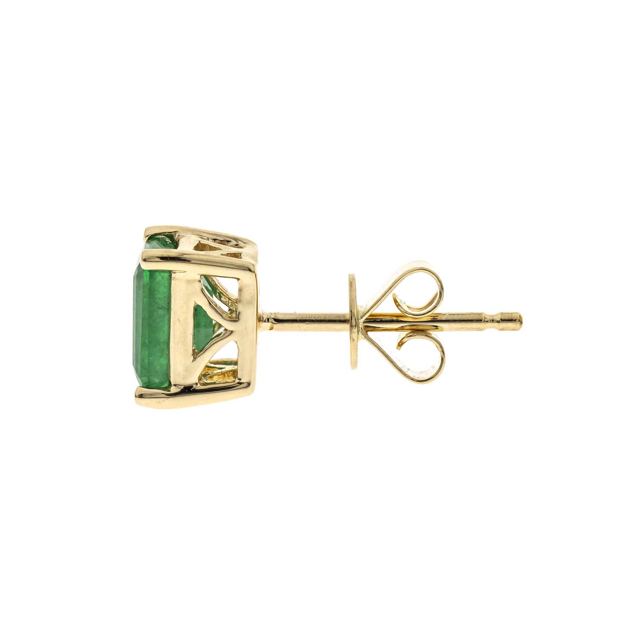 10K Yellow Gold Natural Zambian Emerald Earrings for Women | Ethically Sourced Handcrafted Jewelry | Perfect Holiday, Birthday & Anniversary Gift | Elegant for Parties, Weddings & Special Occasions