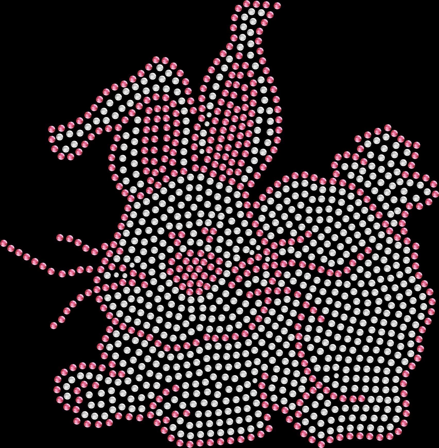 Sparkly Rhinestone Iron-On Transfer for DIY Easter Bunny - Pink Glitter Design for T-Shirts, Bags & Crafts | Perfect for Easter Gifts & Spring DIY Projects