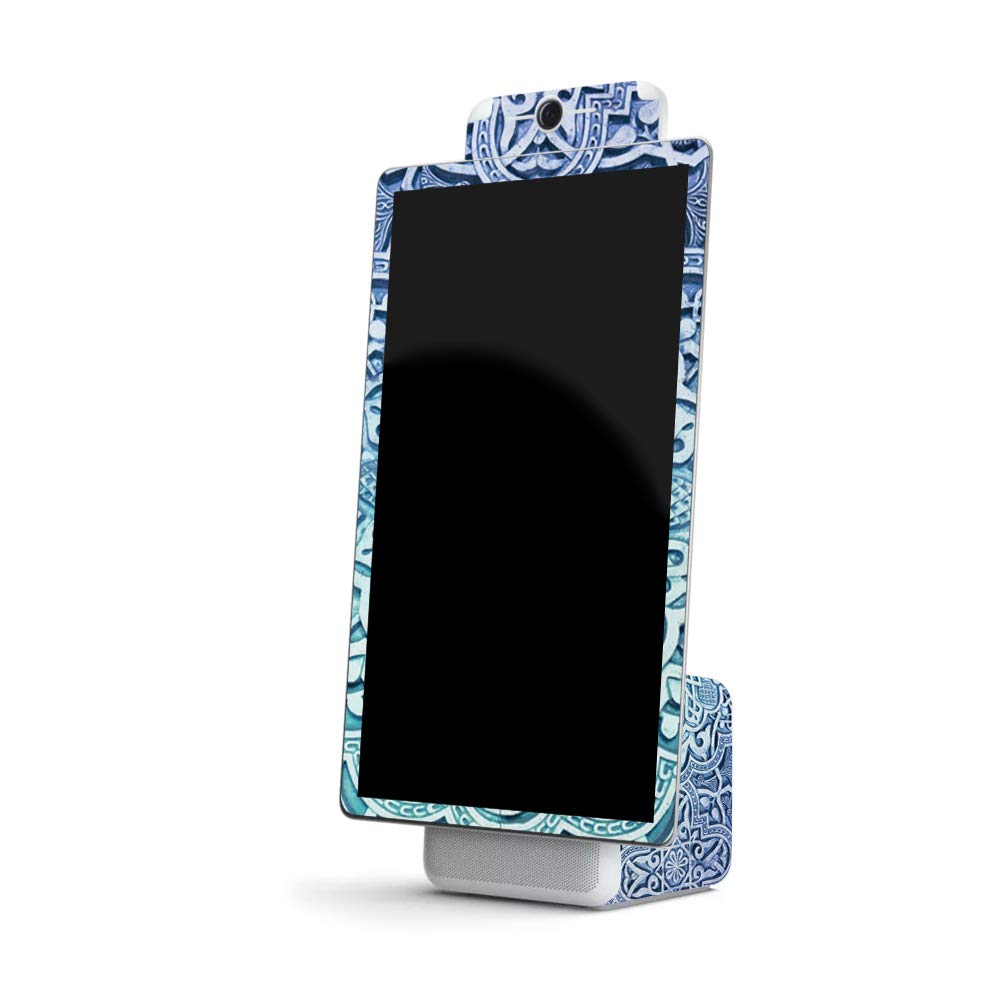 MightySkins Vinyl Decal Wrap Cover Compatible with Facebook Portal+ - Carved Blue Design | Protective & Durable Skin | Easy to Apply & Remove | Made in USA | Perfect for Home Office, Video Calls & Personalizing Your Device