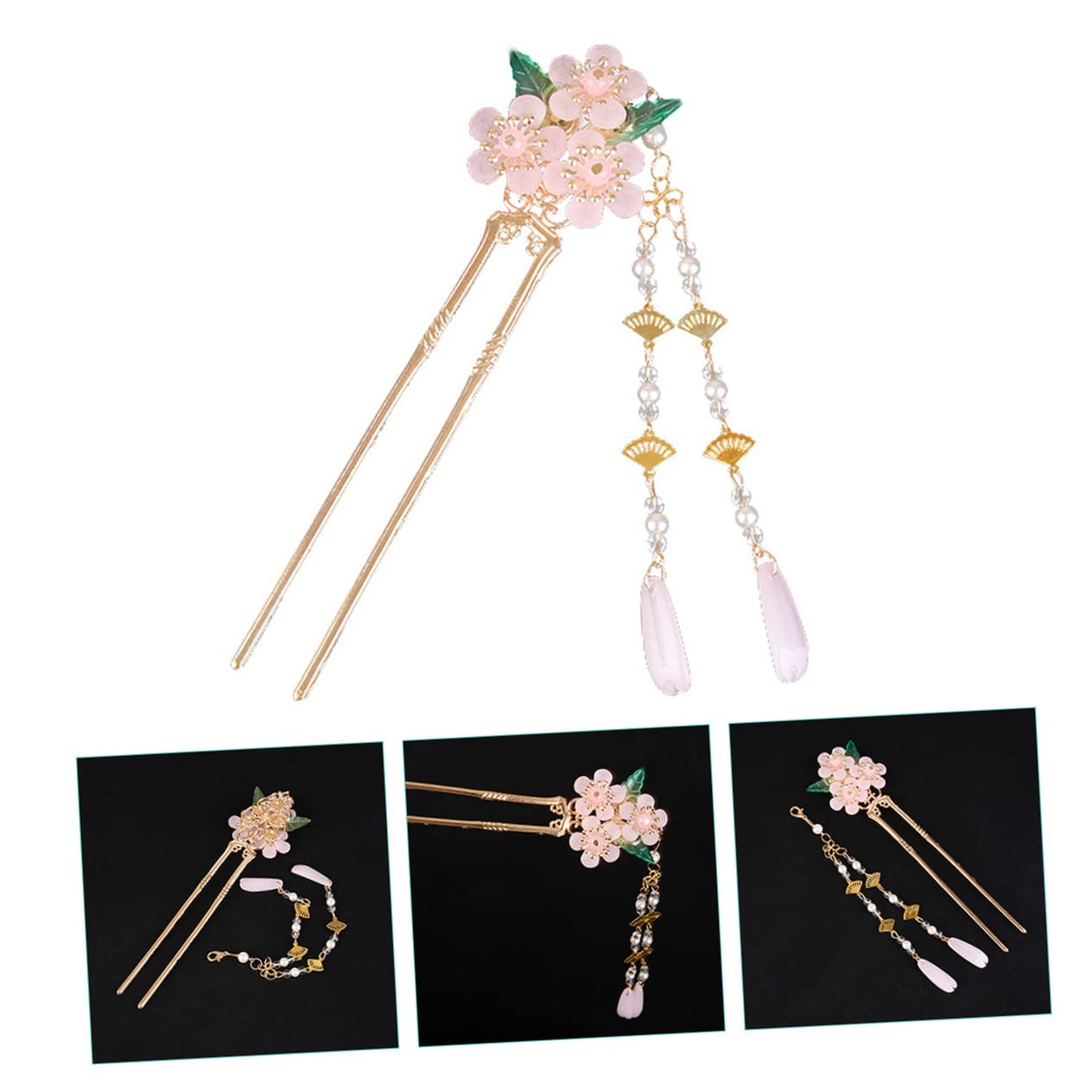 Beavorty 3pcs Japanese Hair Sticks with Tassel - Chinese Hair Chopsticks for Women, Hair Bun Pins, Flyaway Control Sticks - Perfect for Updos, Bridal Hairstyles, and Traditional Asian Fashion Accessories