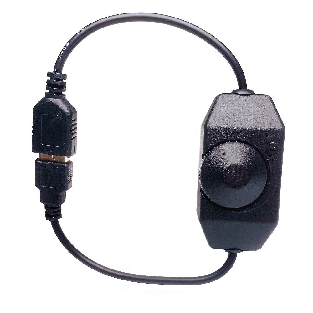 USB Male to Female Extension Cable with Adjustable Control Knob - Black | for Computers, Printers, and Office Equipment Connectivity
