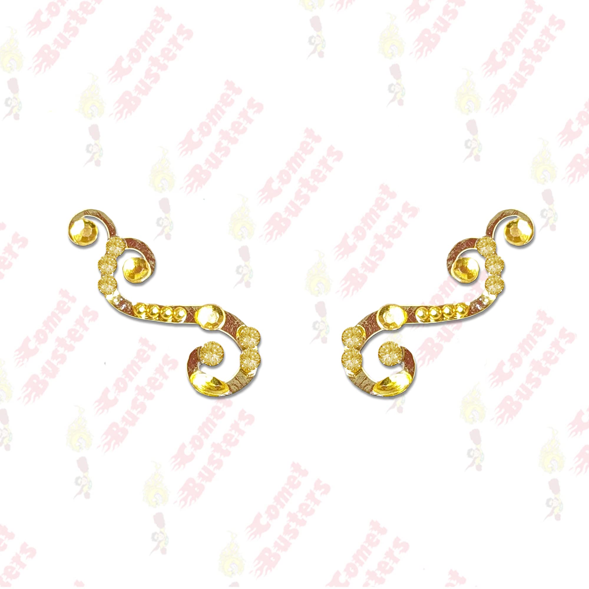 Comet Busters Face Gems - Glitter Eye Jewels for Rave & Festival Makeup | Self-Adhesive Face Rhinestones (JEWEYE001-1, JEWEYE008) | Perfect for EDM Parties, Halloween & Costume Events