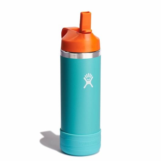 18 oz Kids Wide Mouth Water Bottle with Straw Cap - Leak Proof & BPA Free - Perfect for School, Sports & Outdoor Activities