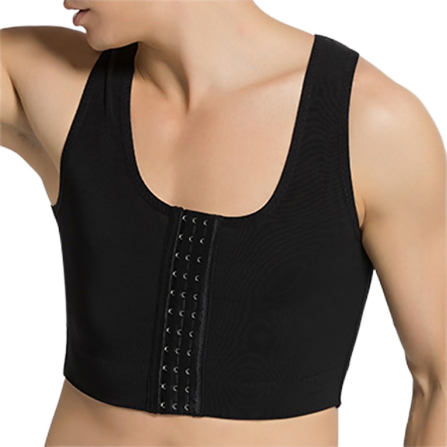 Post-Surgery Men's Compression Vest - Gynecomastia Chest Shapewear for Recovery & Support | Comfortable Post-Op Garment for Swelling Reduction & Chest Contouring | Ideal for Post-Procedure Healing, Workout Support & Everyday Wear