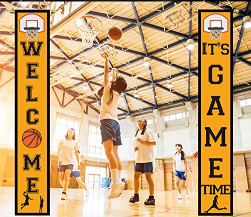 Basketball Party Decor - Hanging Porch Sign for Indoor & Outdoor Sports Birthday