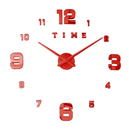 JIAXIN Large 3D Luminous Digital Wall Clock - Silent Non-Ticking, Red Home Decor for Living Room, Bedroom, Office | Perfect for Modern Interiors & Nighttime Visibility