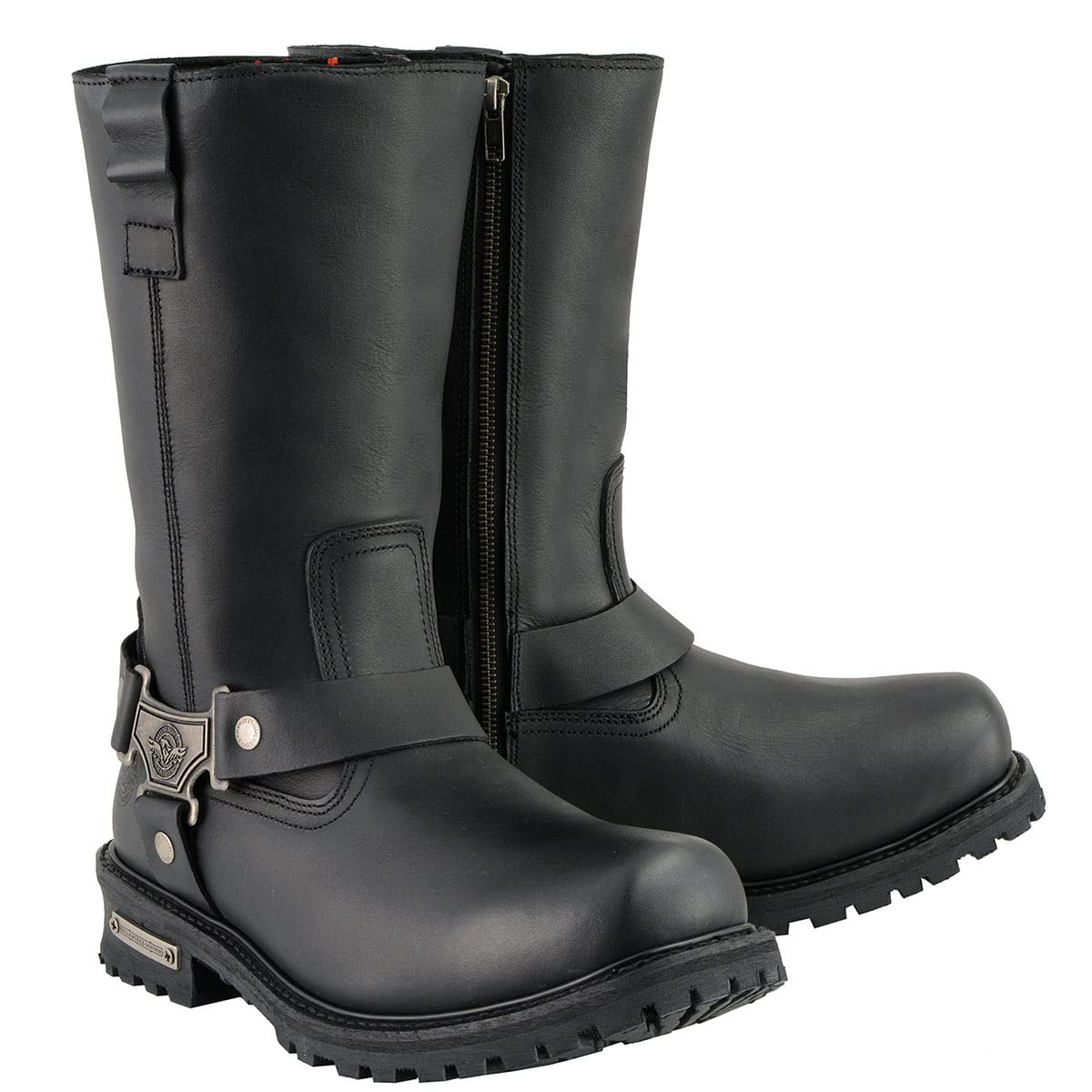 Milwaukee Leather Men's Waterproof Harness Square Toe Work Boots - Black, Size 8.5W/11