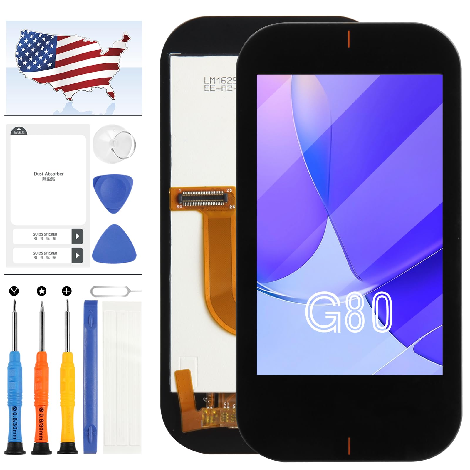 Garmin G80 LCD Screen Replacement - Garmin Approach G80 Golf Handheld Touch Screen Digitizer Assembly with Matrix Glass Panel & Repair Tools Kit | Perfect for Golf GPS Device Display Repair and Replacement