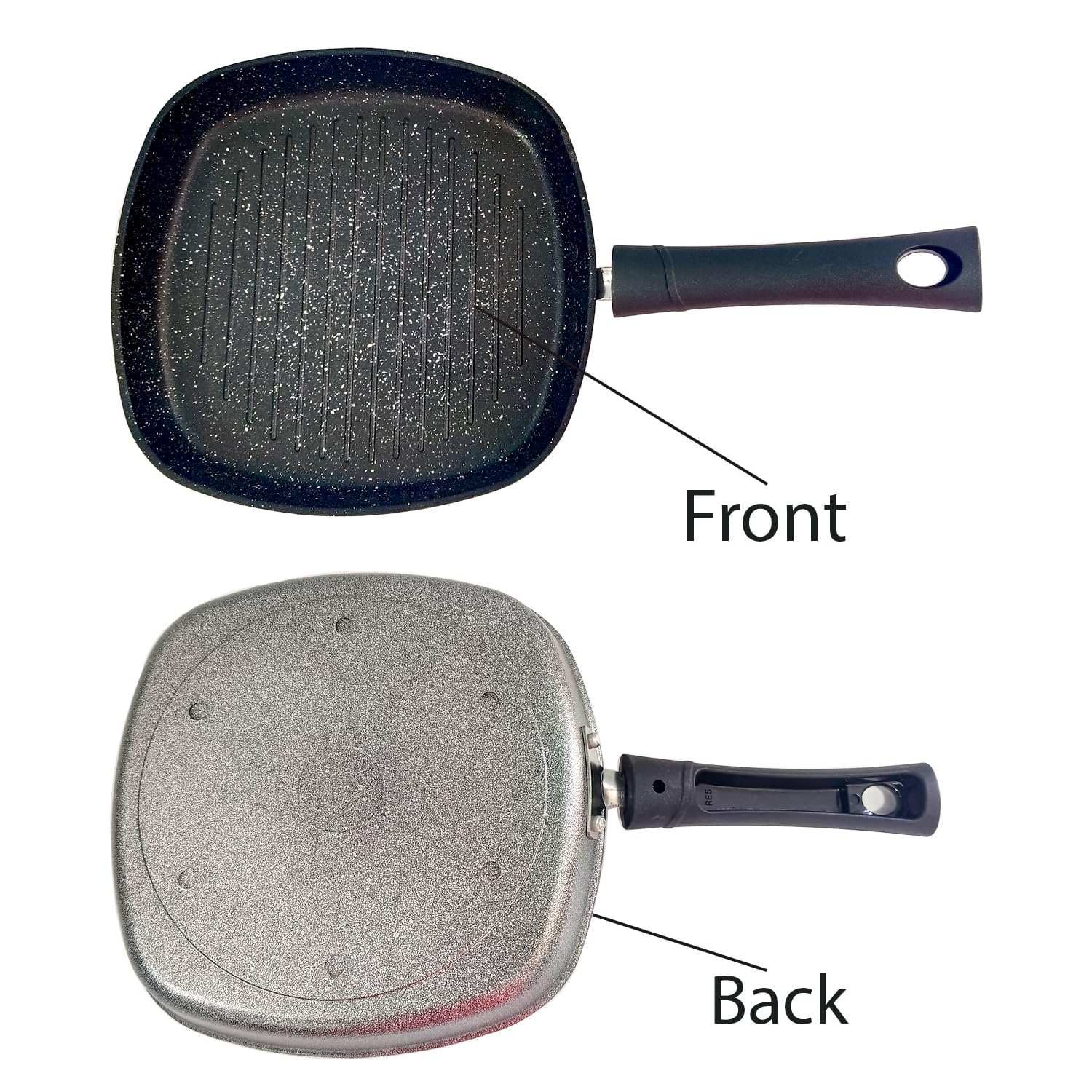 Non-Stick Square Aluminum Grill Pan for Gas Stove - Heavy Duty Grill Cookware for Indoor/Outdoor BBQ, Steak, Vegetables - Perfect for Home Kitchen, Camping & Backyard Cooking