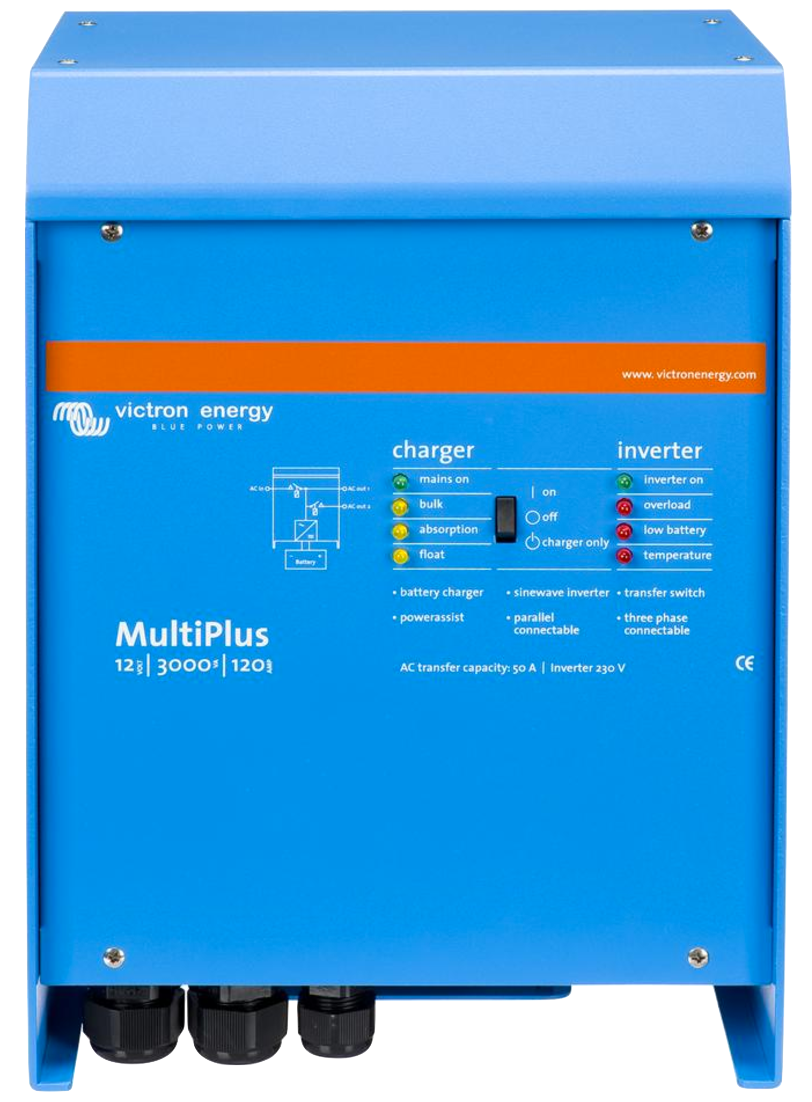 MultiPlus 12/3000/120 50 120Vac Pure Sine Wave Inverter Charger - 3000W Power Converter for RVs, Boats & Off-Grid Solar Systems - Perfect for Camping, Marine & Emergency Backup Power